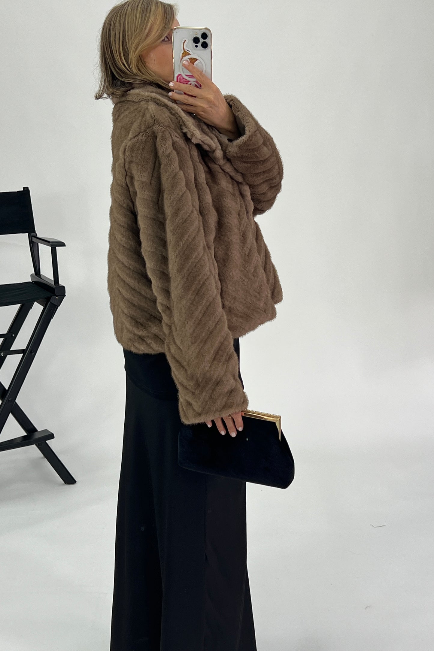 FUR COAT WITH PATTERN