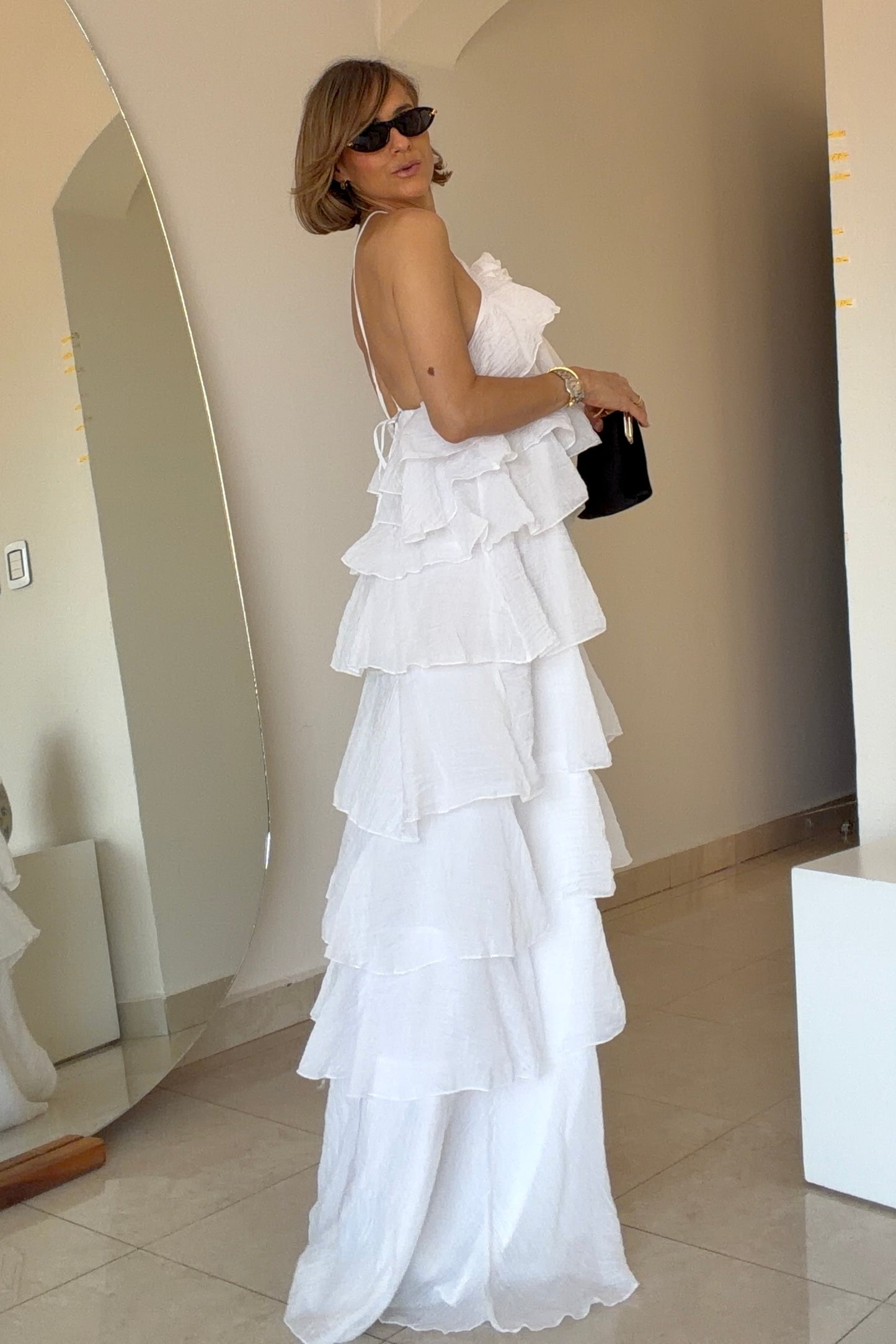 VESTIDO CAPAS & ROSA