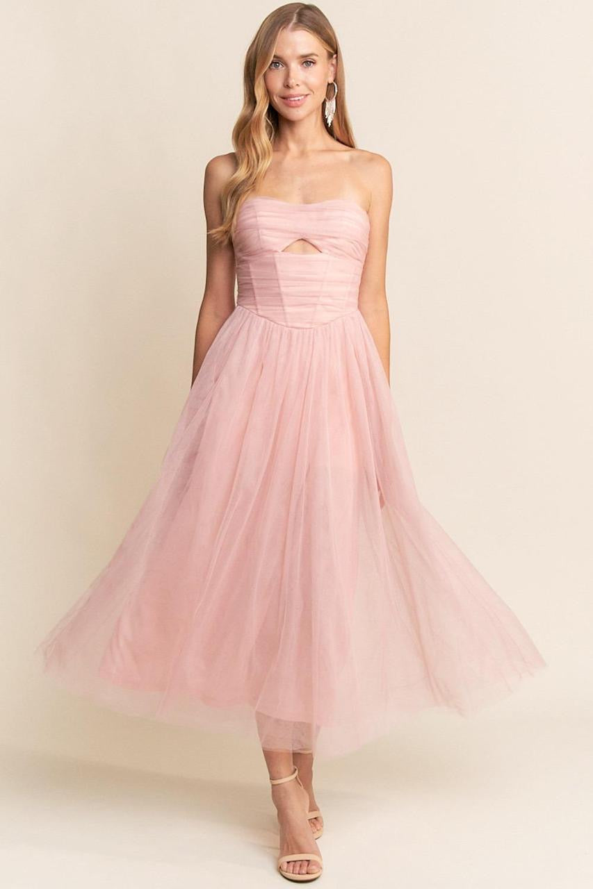 VESTIDO TUL STRAPLESS