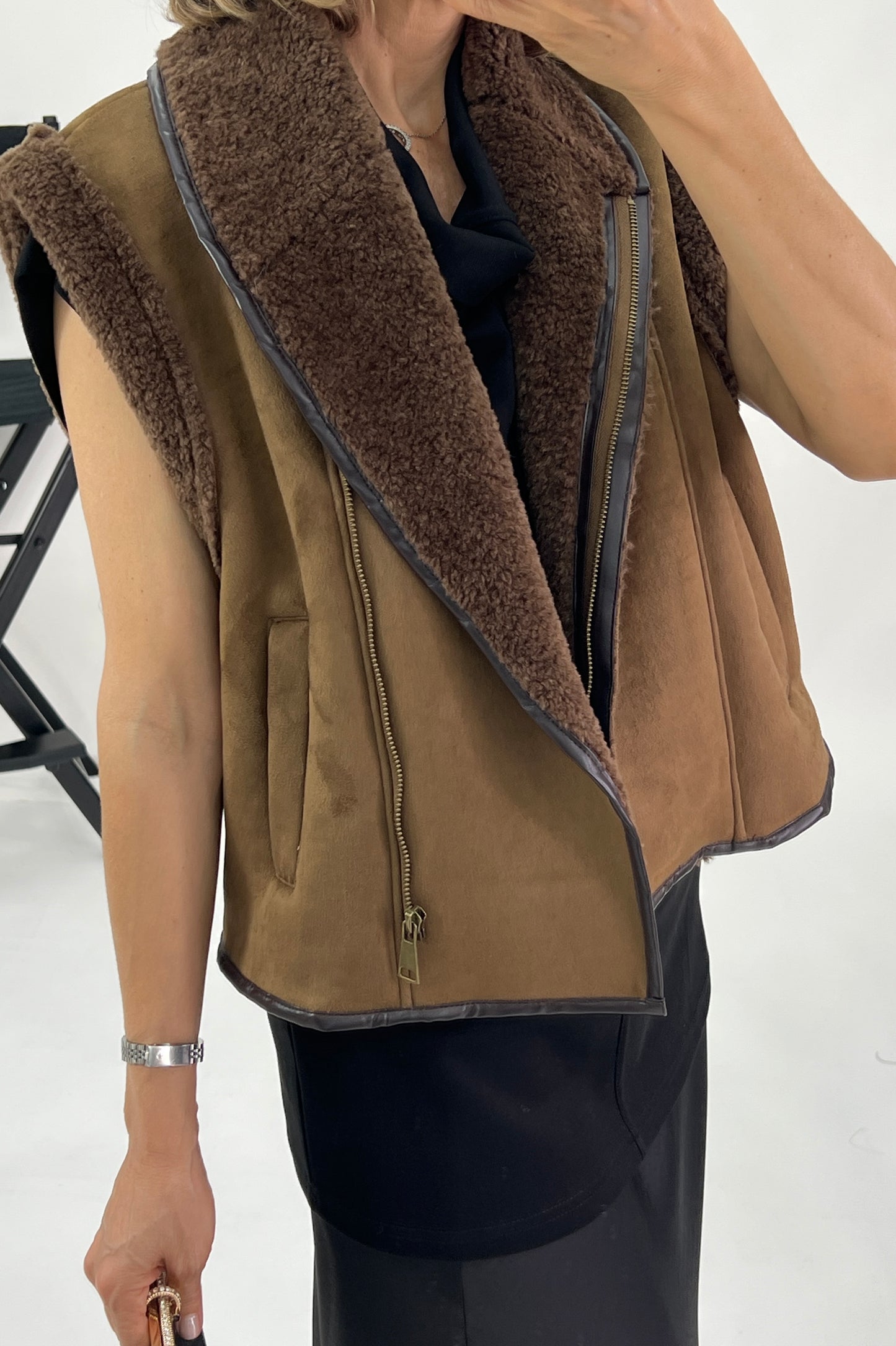 SHEEPSKIN EFFECT VEST