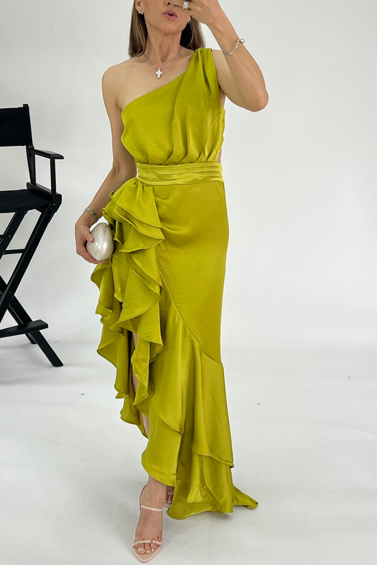 VESTIDO ASIMETRICO & ESCAROLA