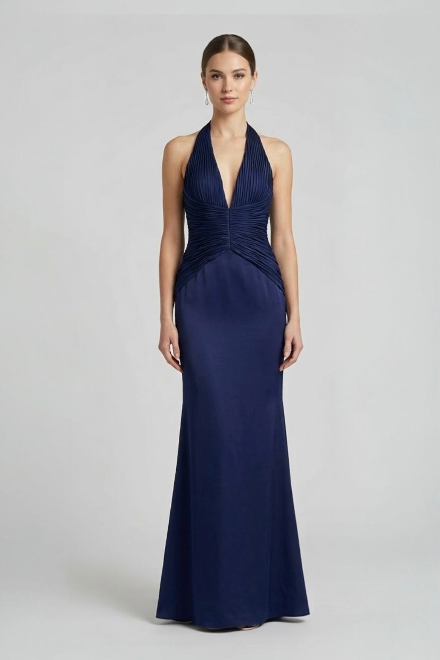 VESTIDO SATIN & PLISADO