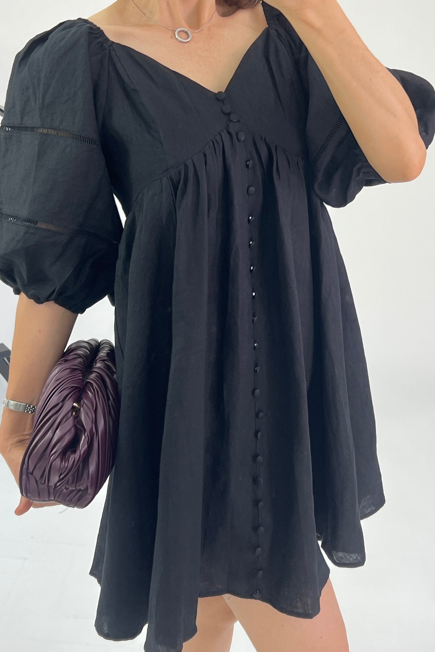 VESTIDO LINO DETALLE ANUDADO