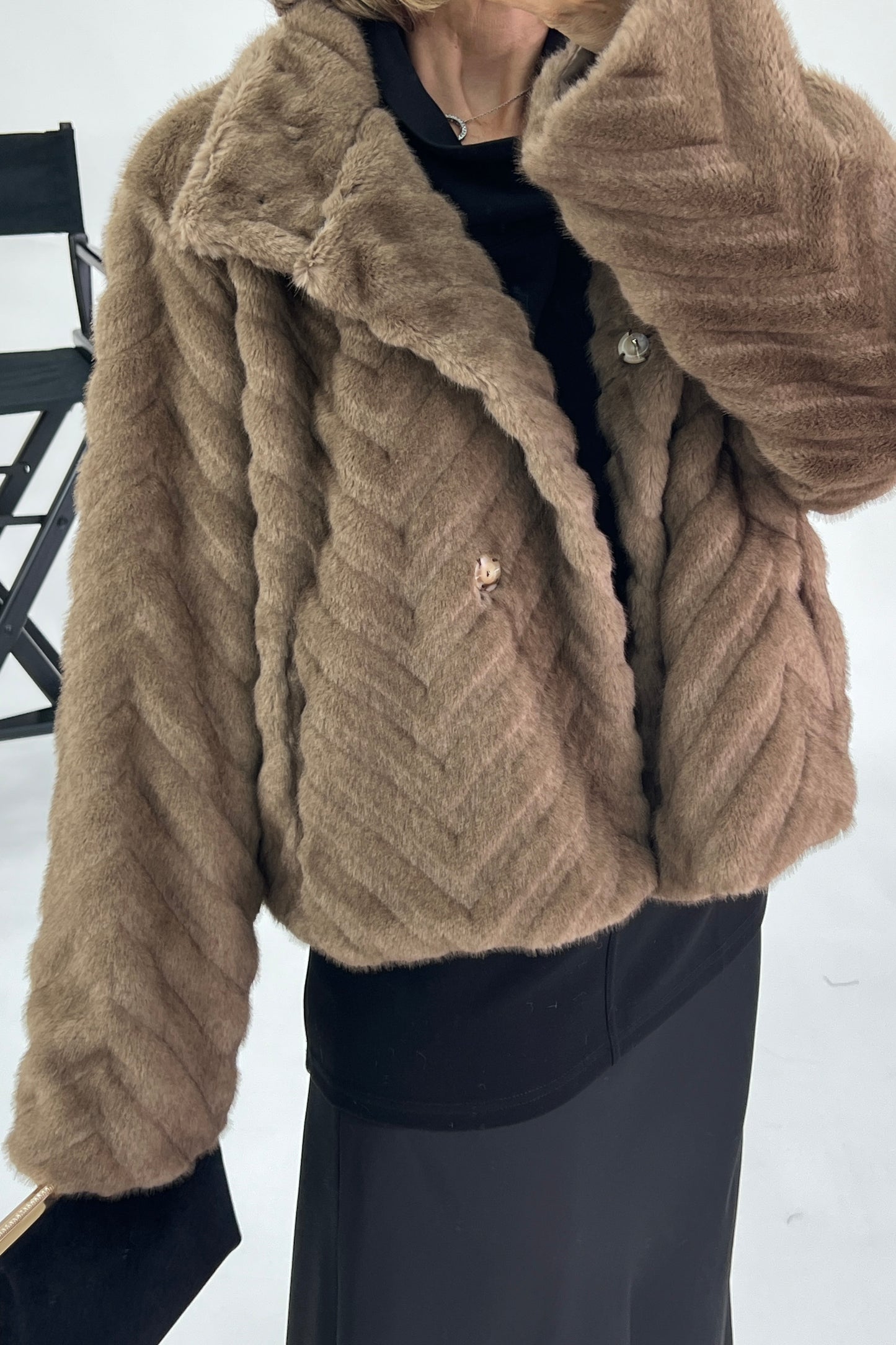 FUR COAT WITH PATTERN