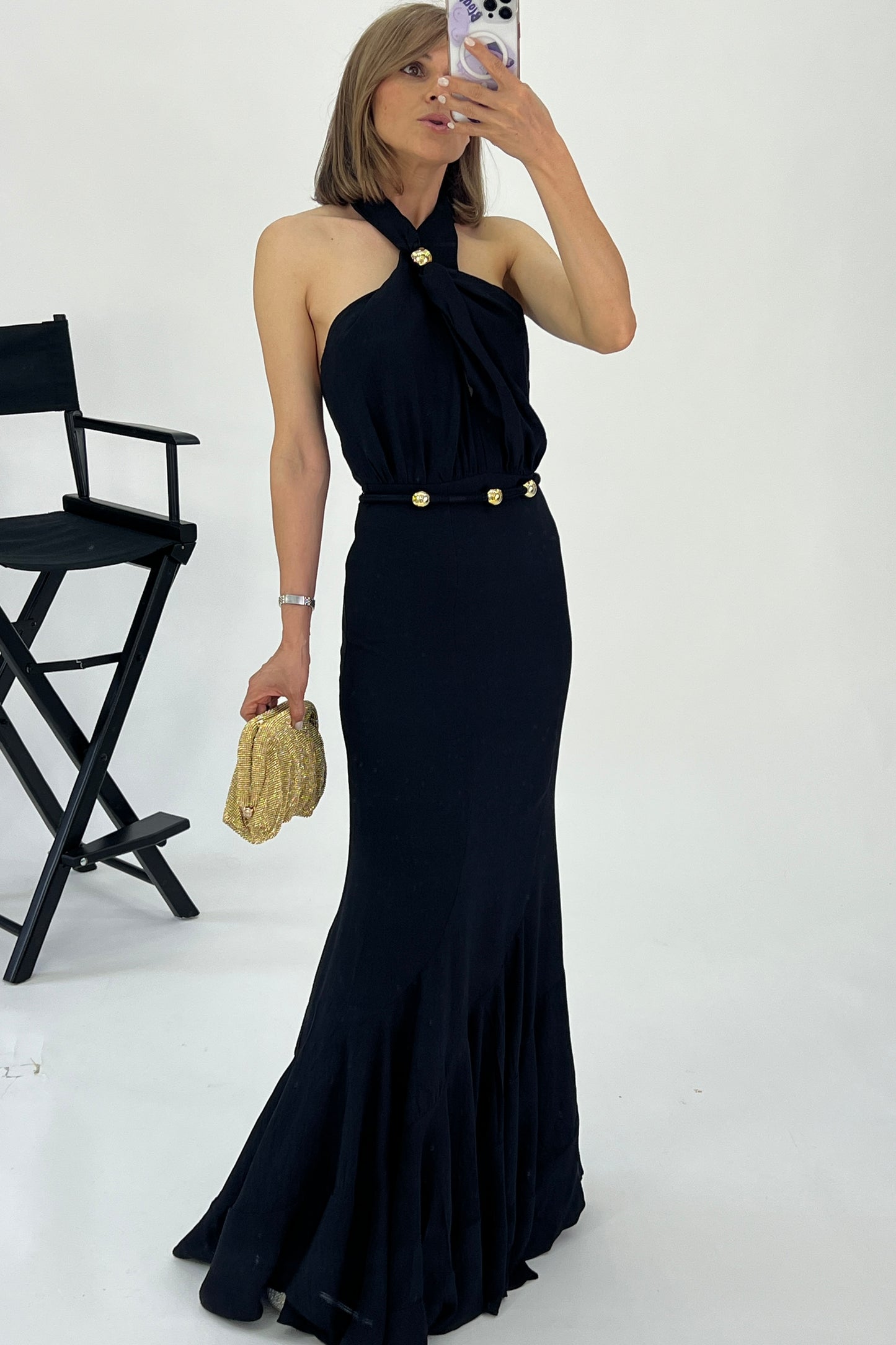 VESTIDO ESFERAS DORADAS