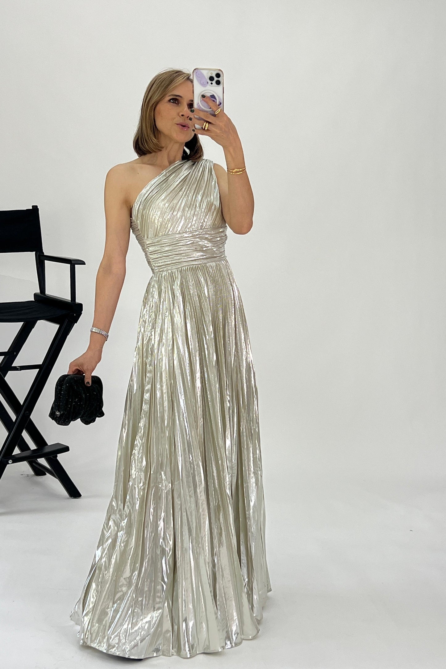 VESTIDO METALICO PLISADO