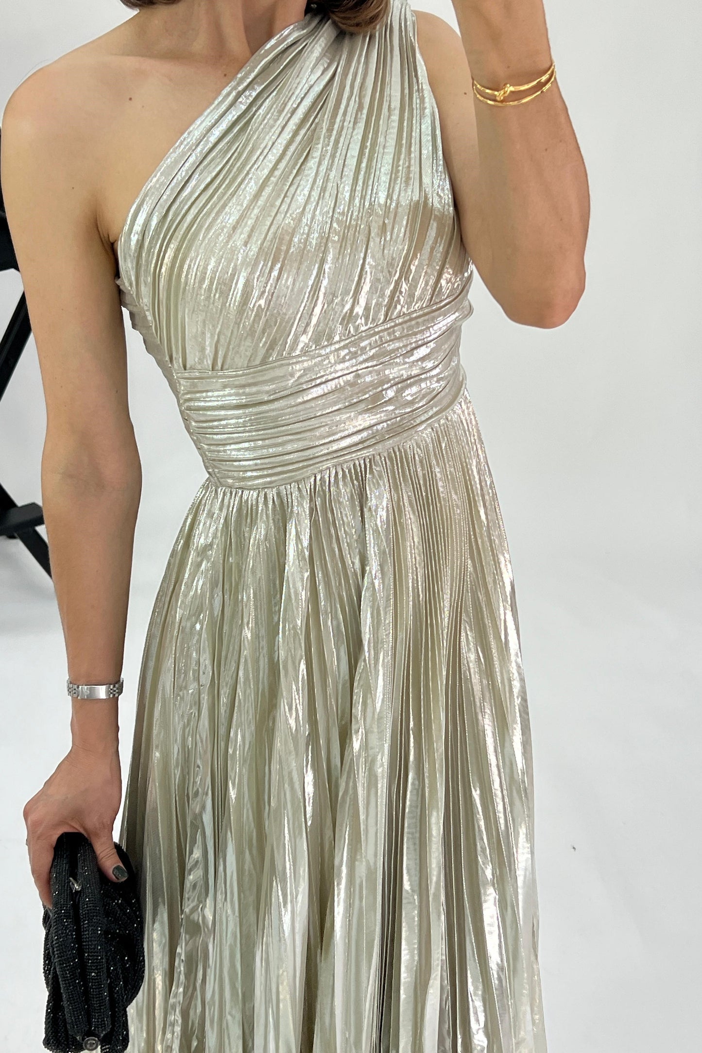 VESTIDO METALICO PLISADO