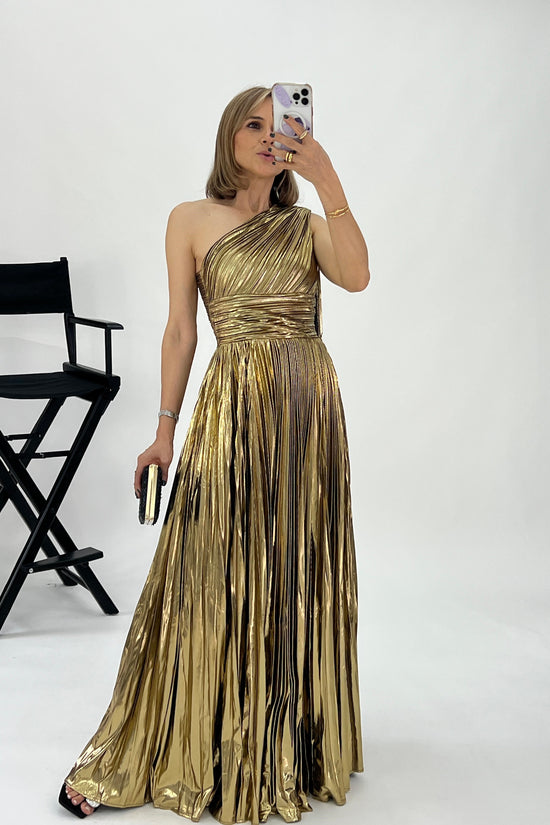 VESTIDO METALICO PLISADO