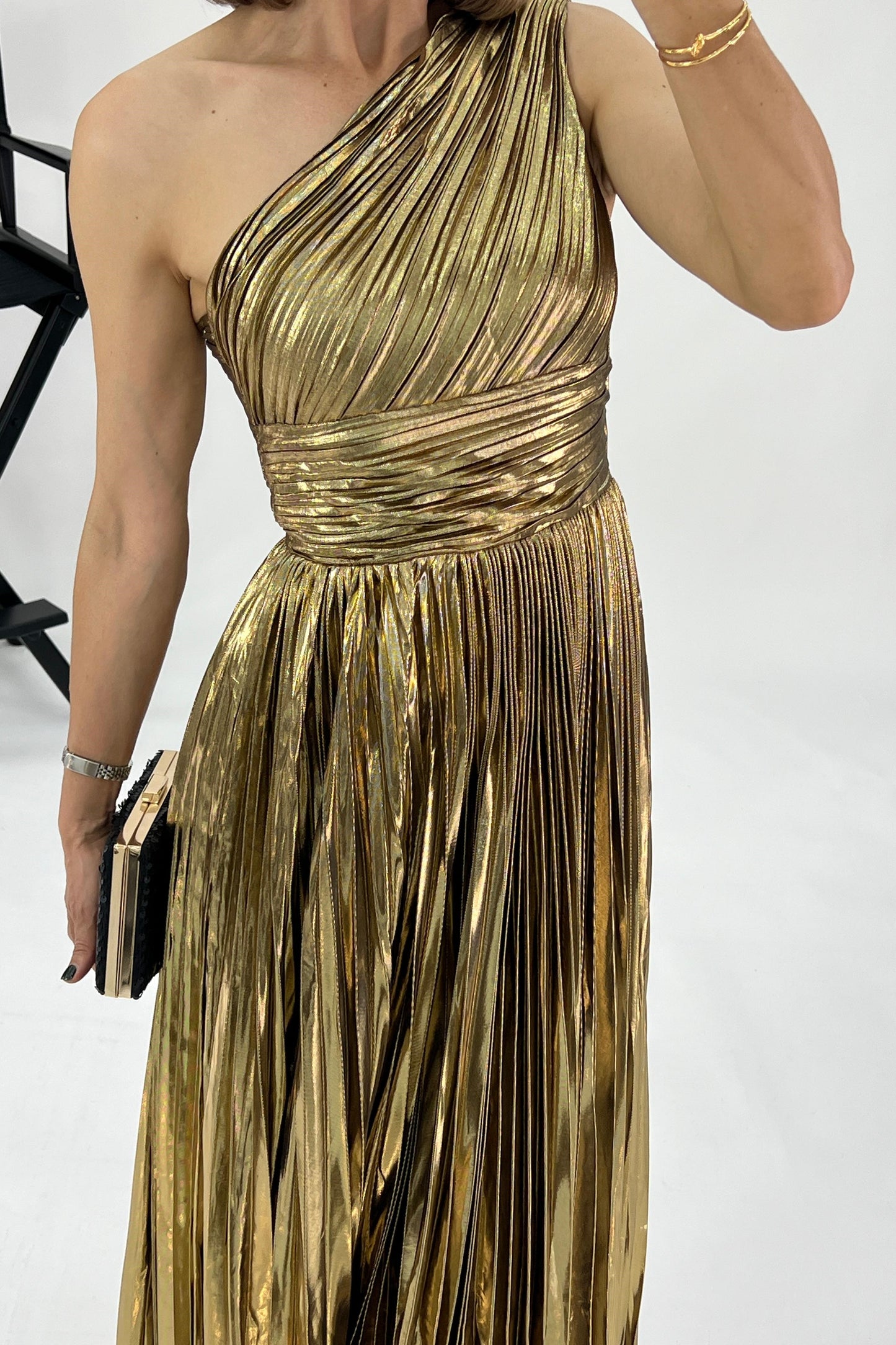 VESTIDO METALICO PLISADO