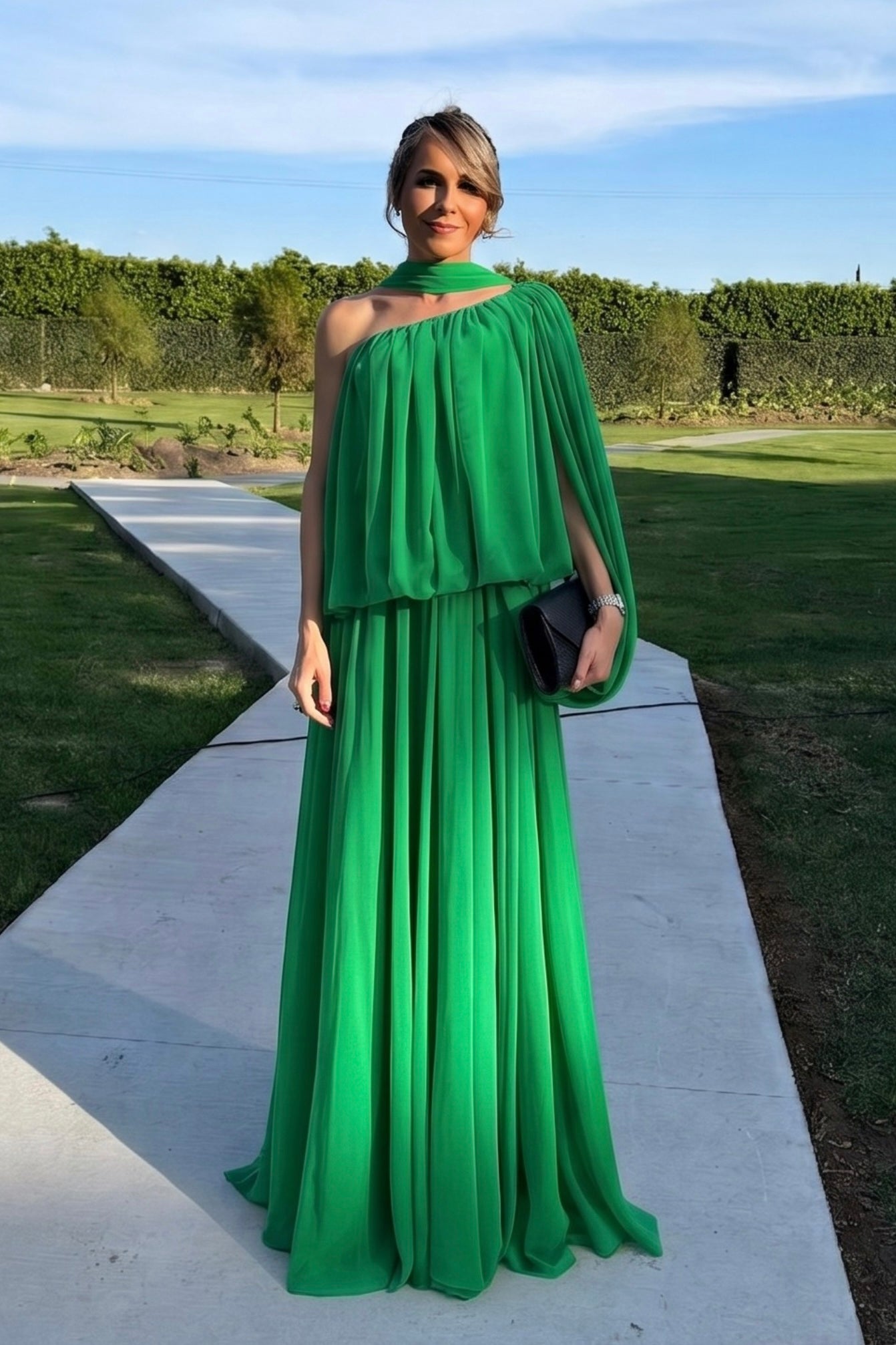 VESTIDO HOMBRO ASIMETRICO
