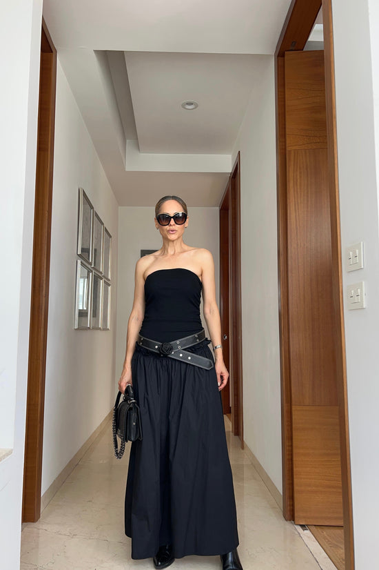 VESTIDO CINTURON CON ROSA