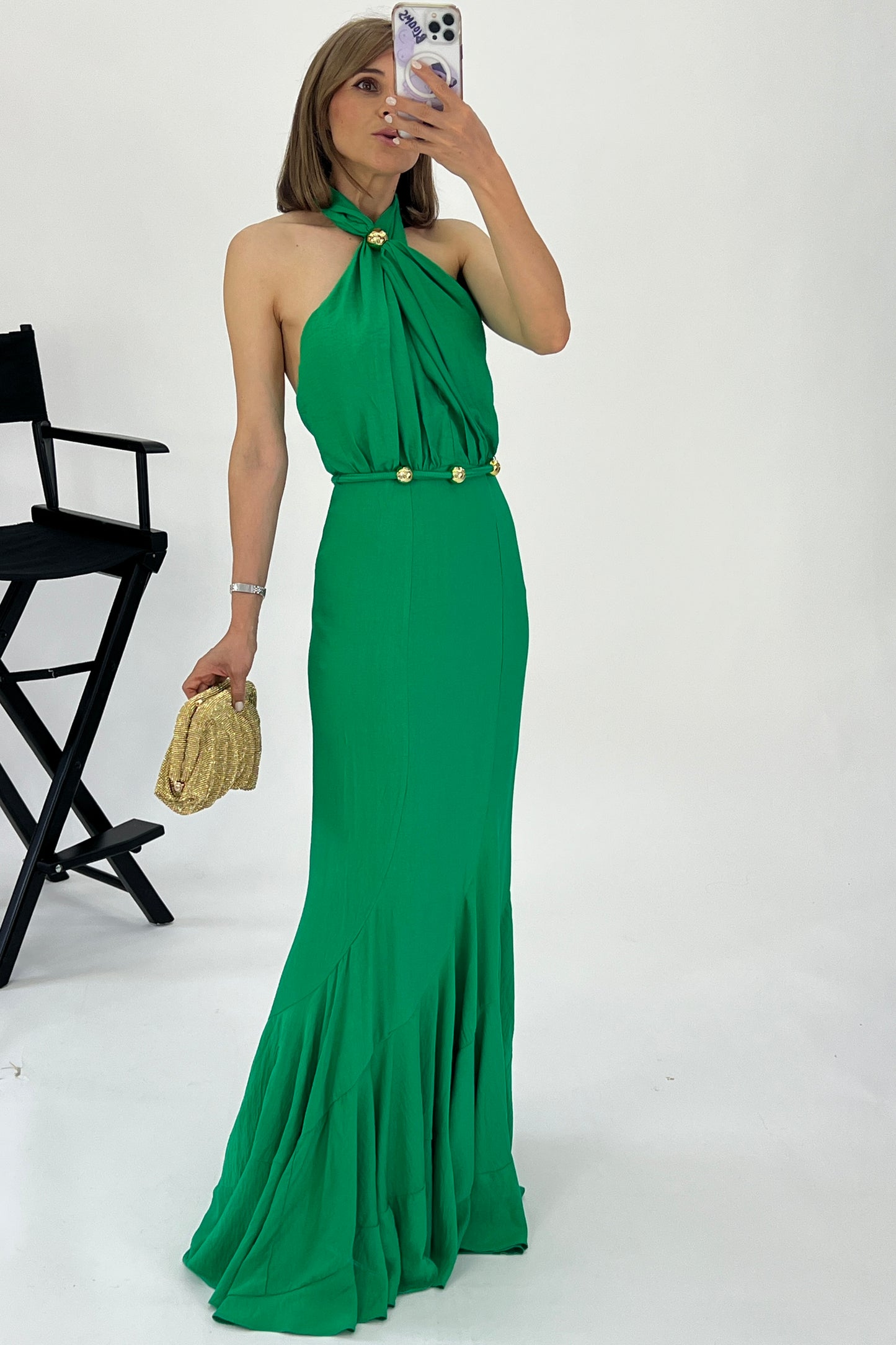 VESTIDO ESFERAS DORADAS