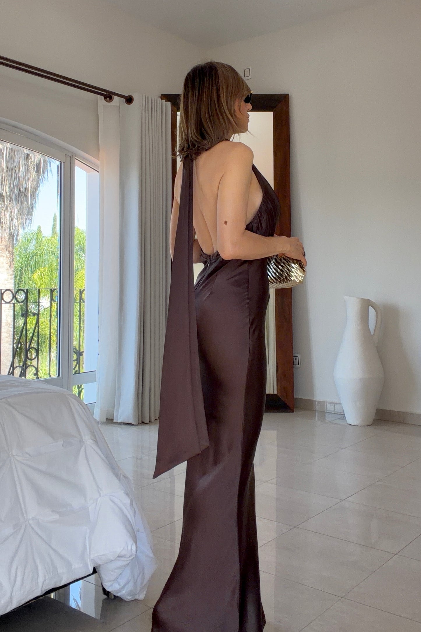 VESTIDO ESCOTE PLISADO