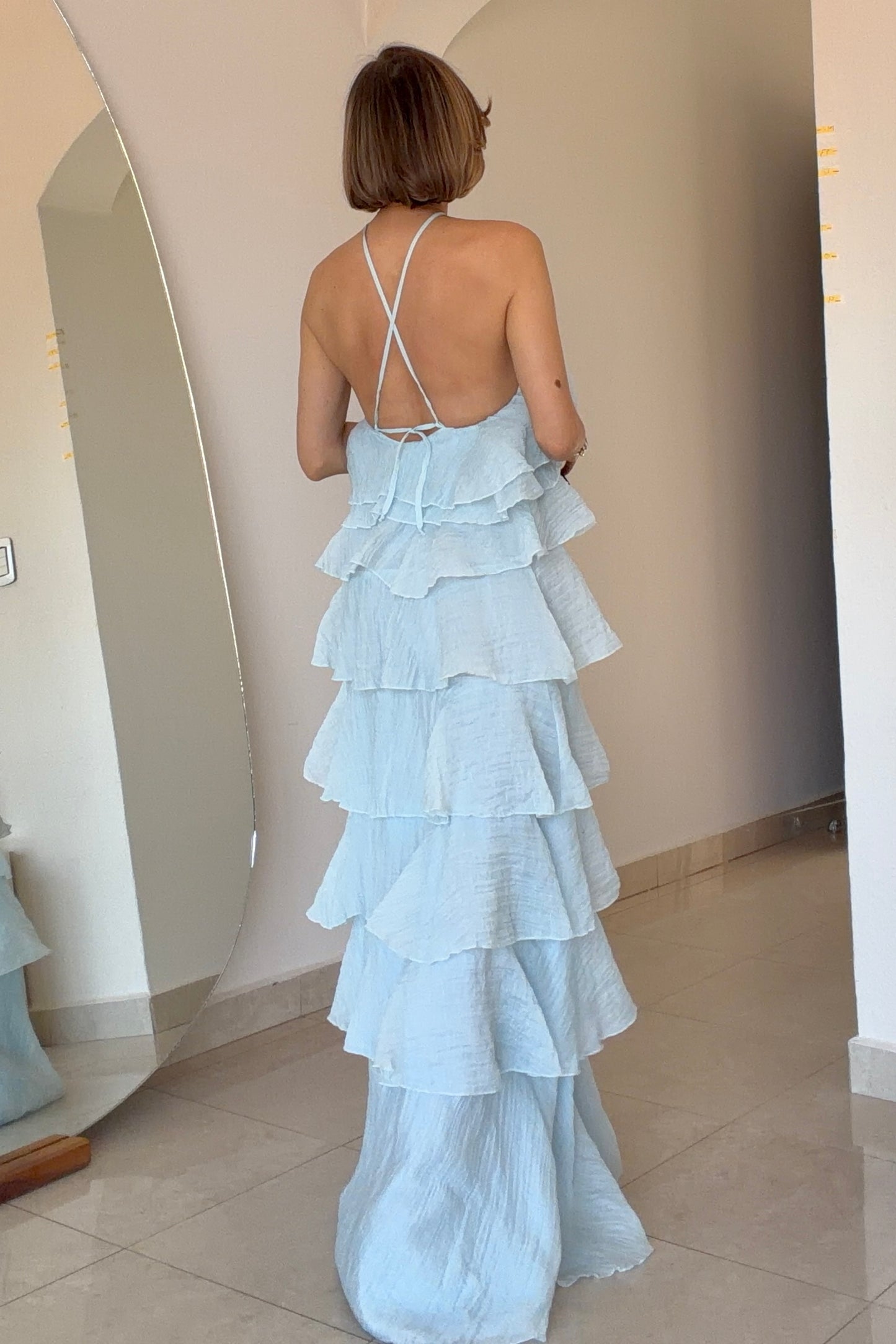 VESTIDO CAPAS & ROSA
