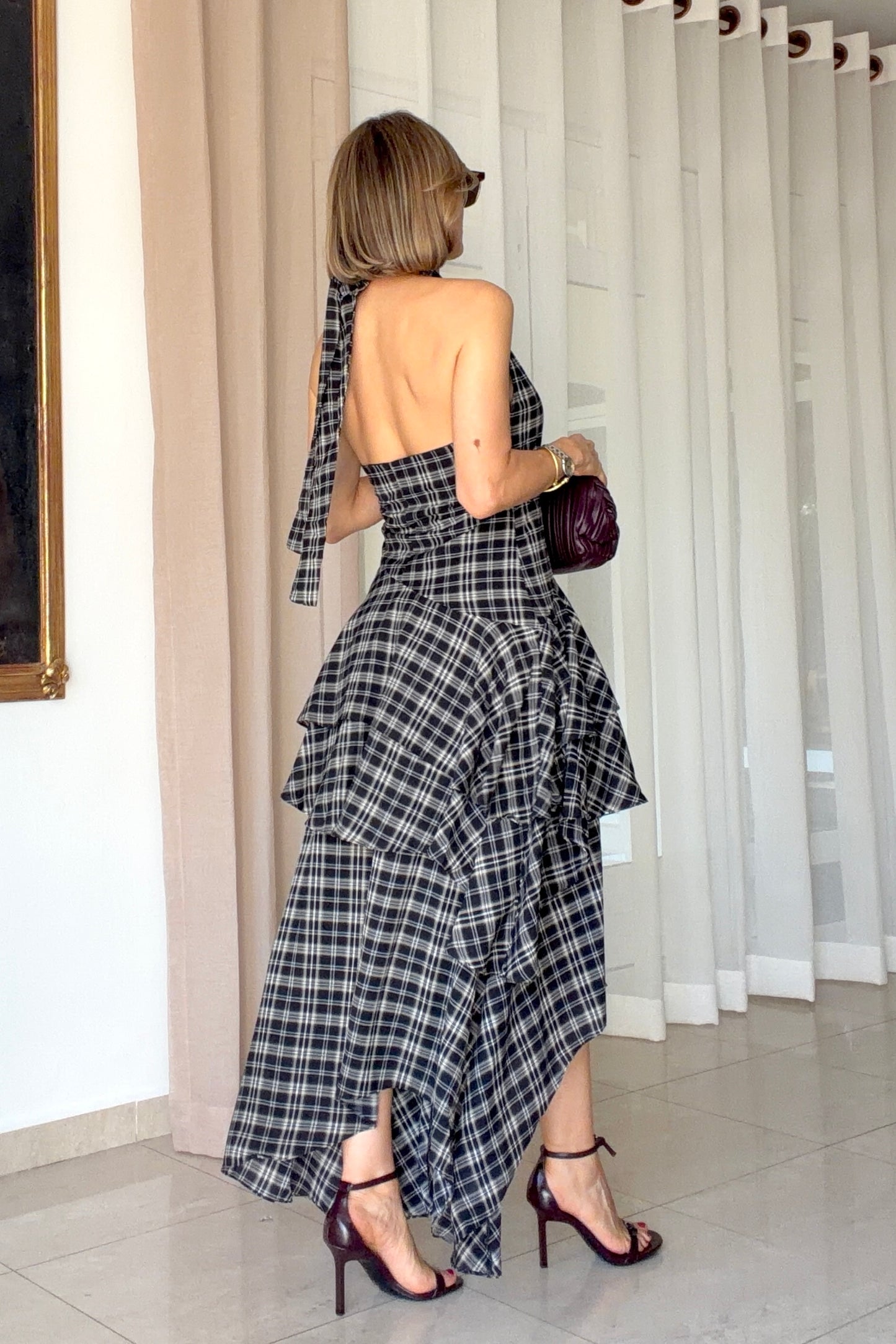 VESTIDO CUADROS IRREGULAR