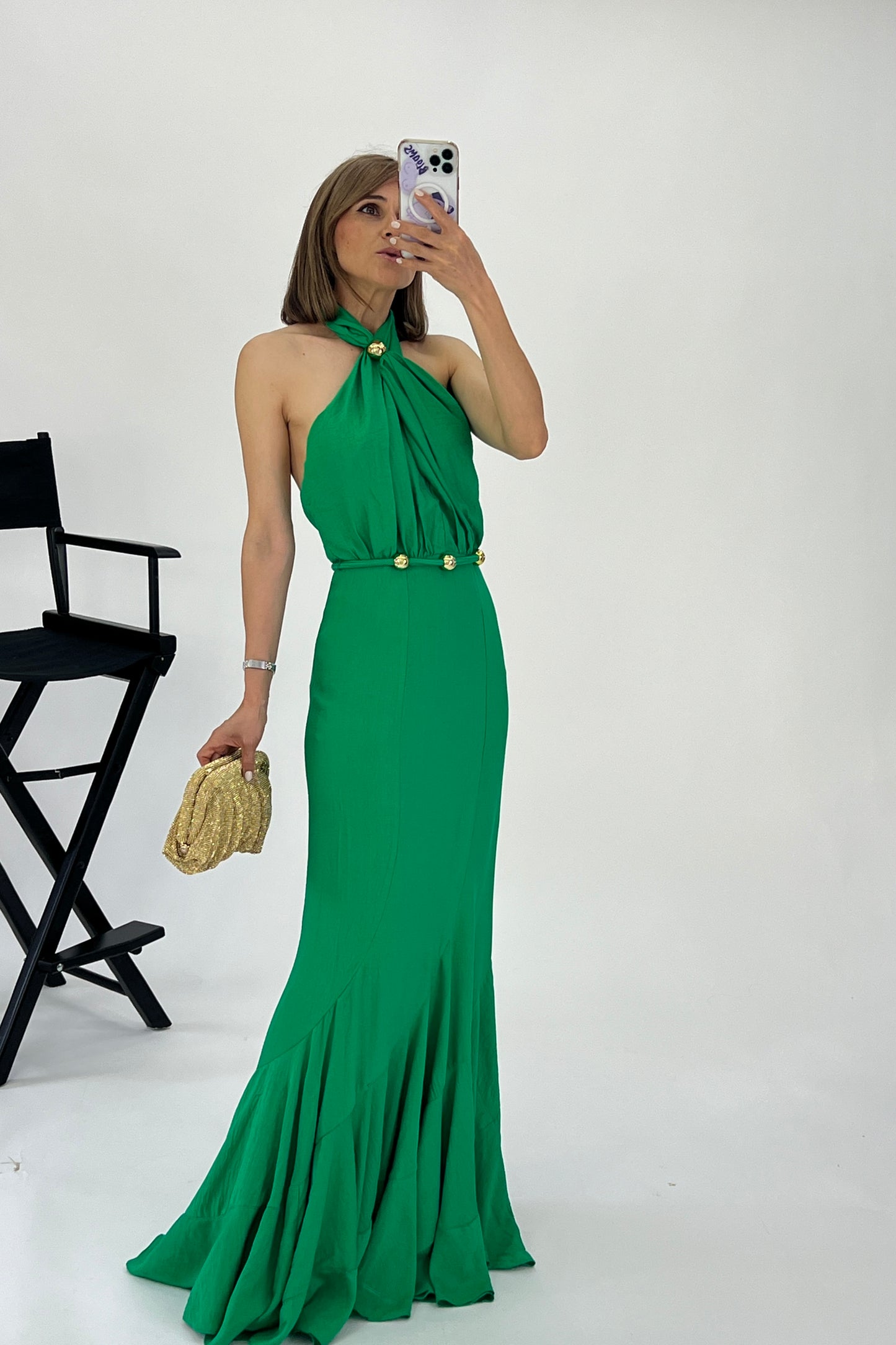 VESTIDO ESFERAS DORADAS