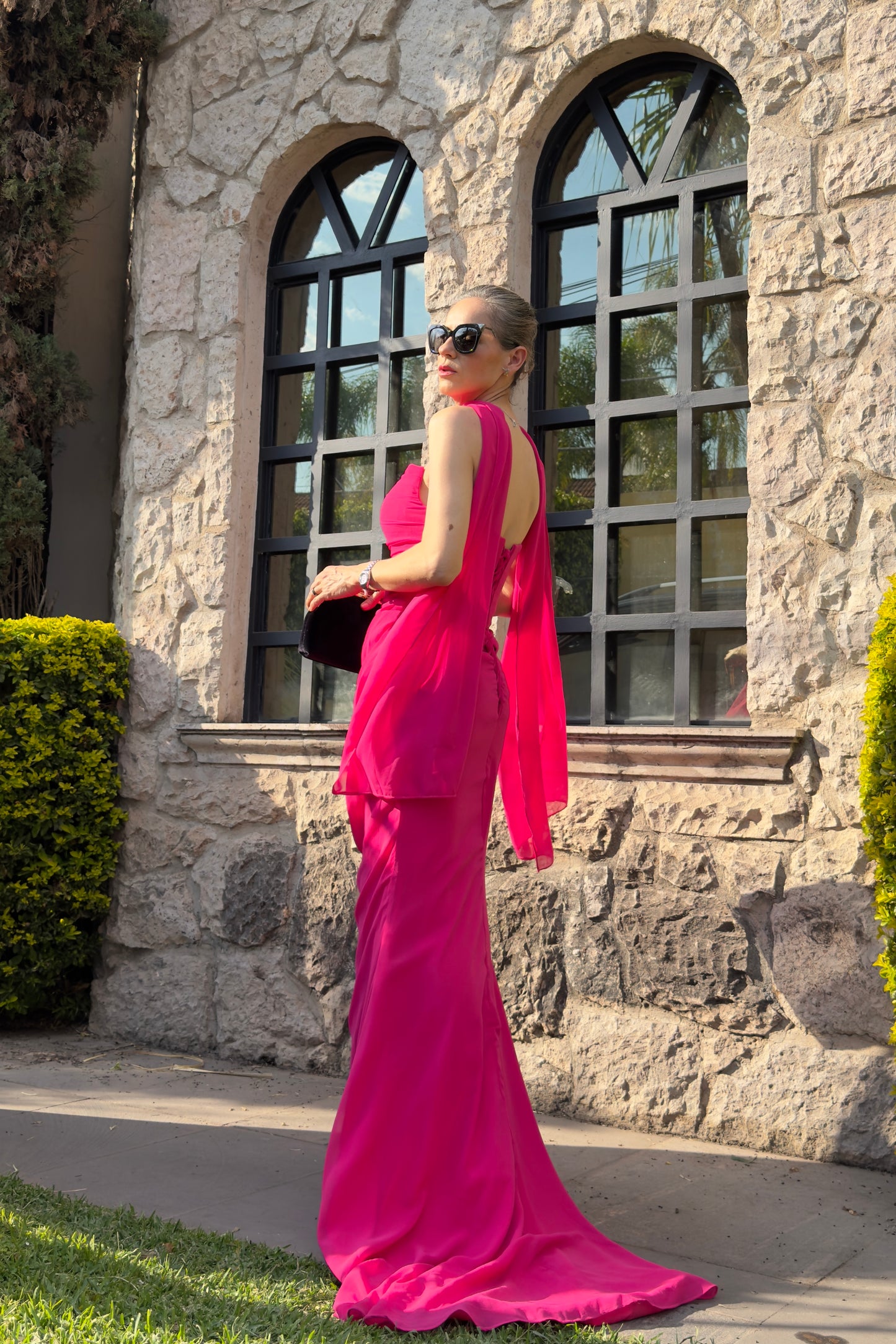 VESTIDO DRAPEADO & CORBATIN