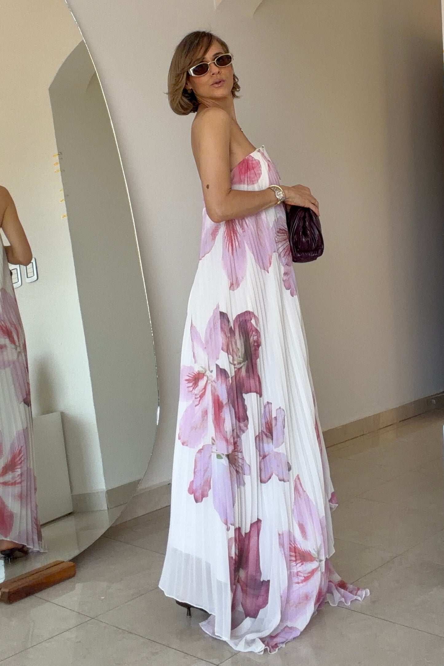 VESTIDO STRAPLESS FLORAL