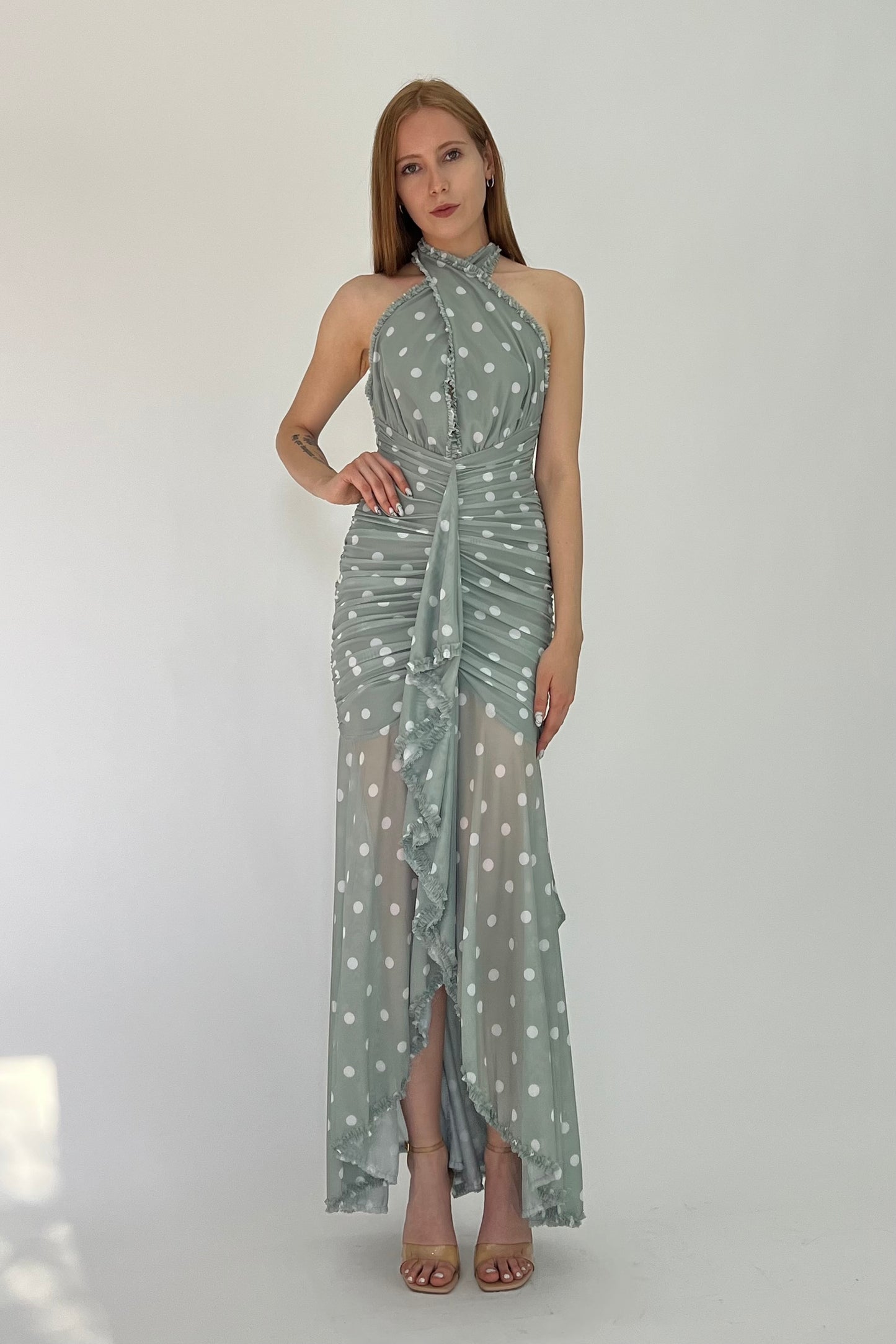 VESTIDO ESCAROLA & POLKA DOTS