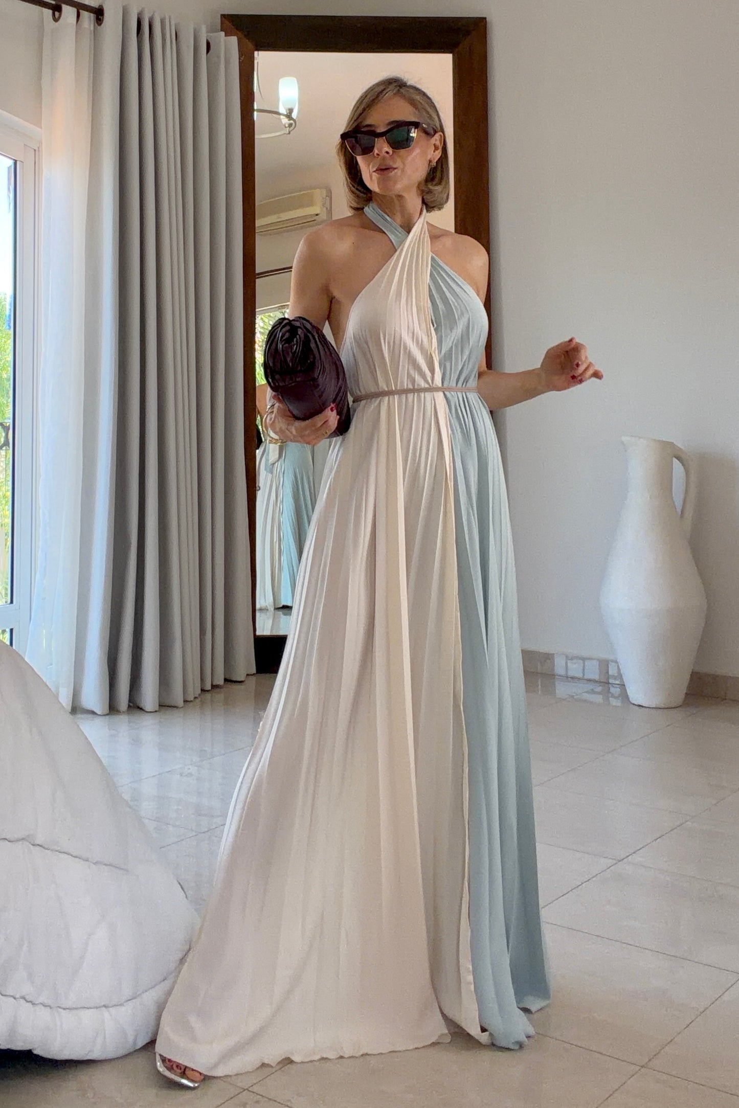 VESTIDO DUO PLISADO