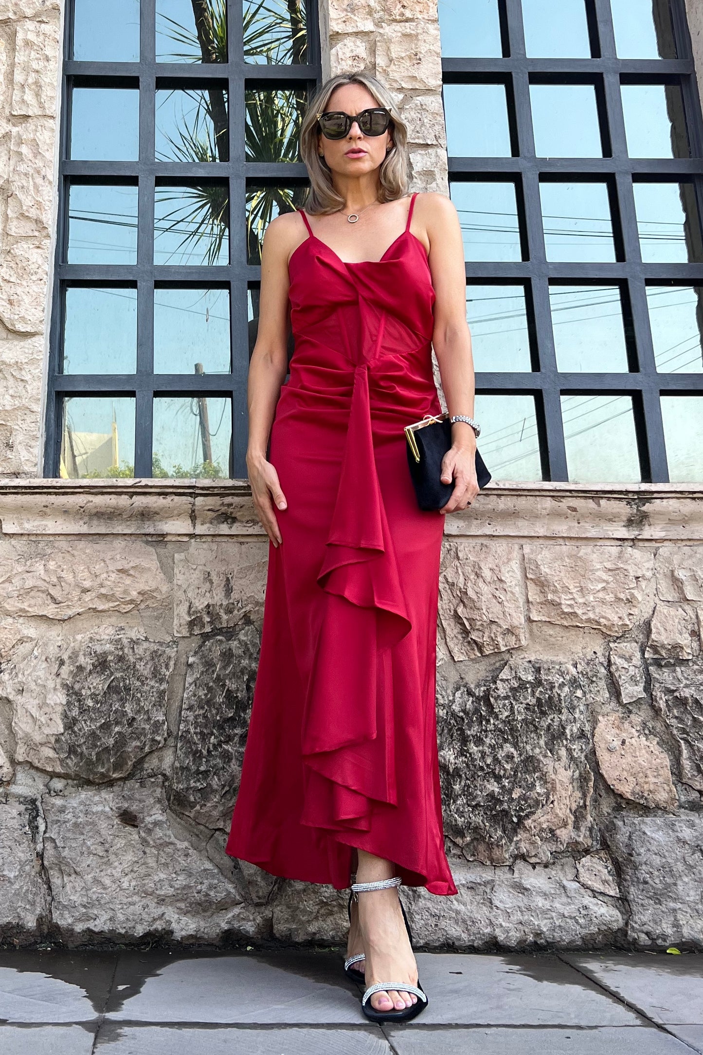 VESTIDO ESCAROLA MIDI
