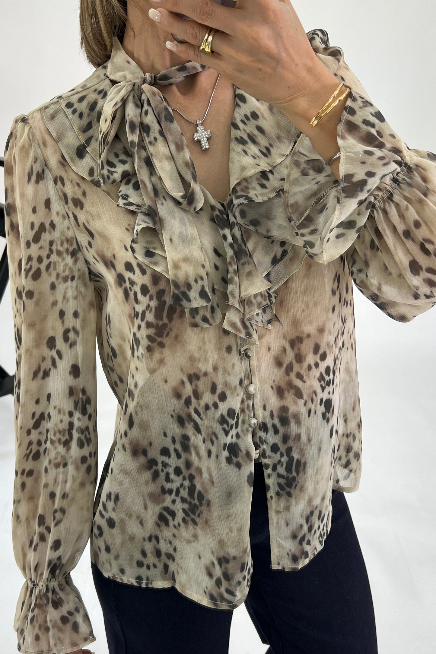 BLUSA ESCAROLA ESTAMPADA