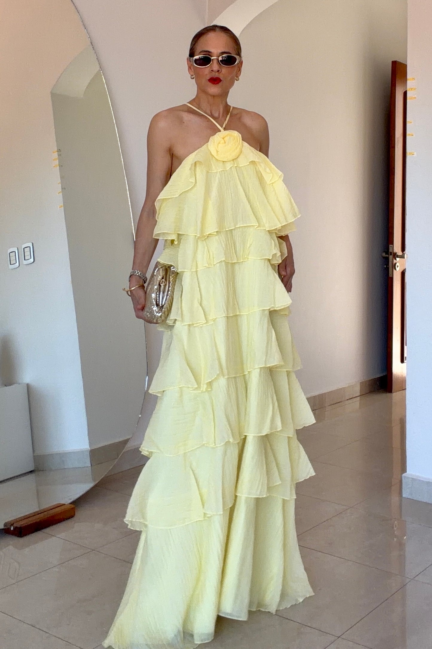 VESTIDO CAPAS & ROSA