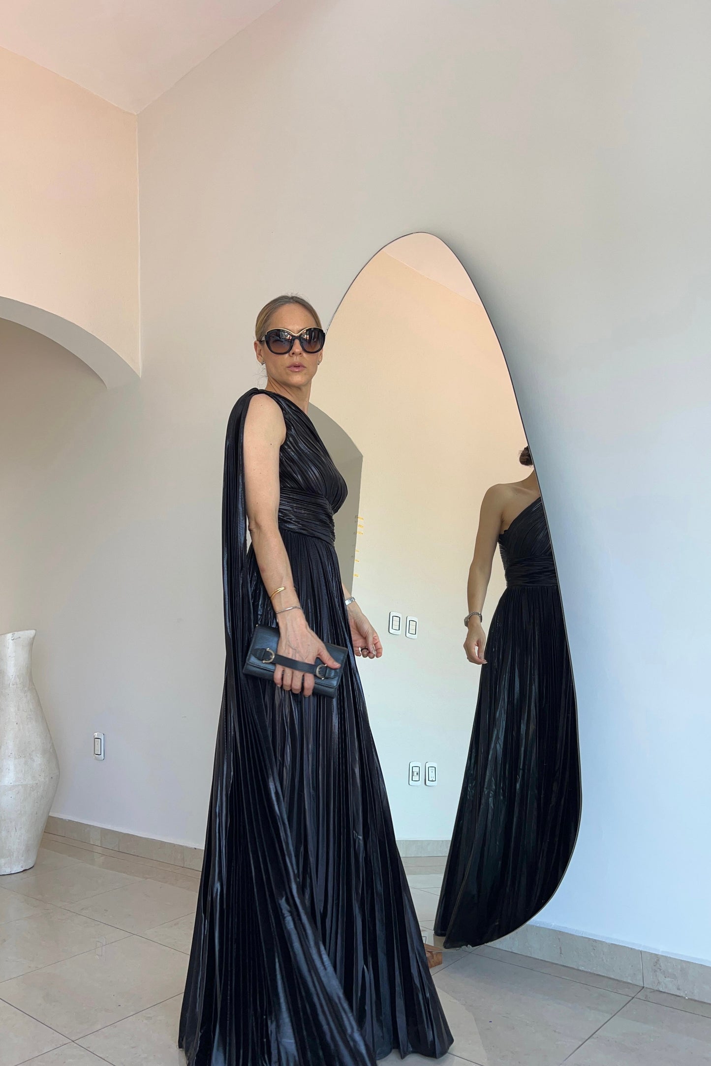 VESTIDO METALICO PLISADO