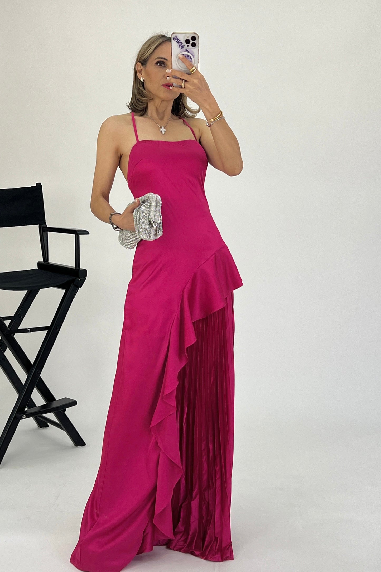 VESTIDO ASIMETRICO PLISADO