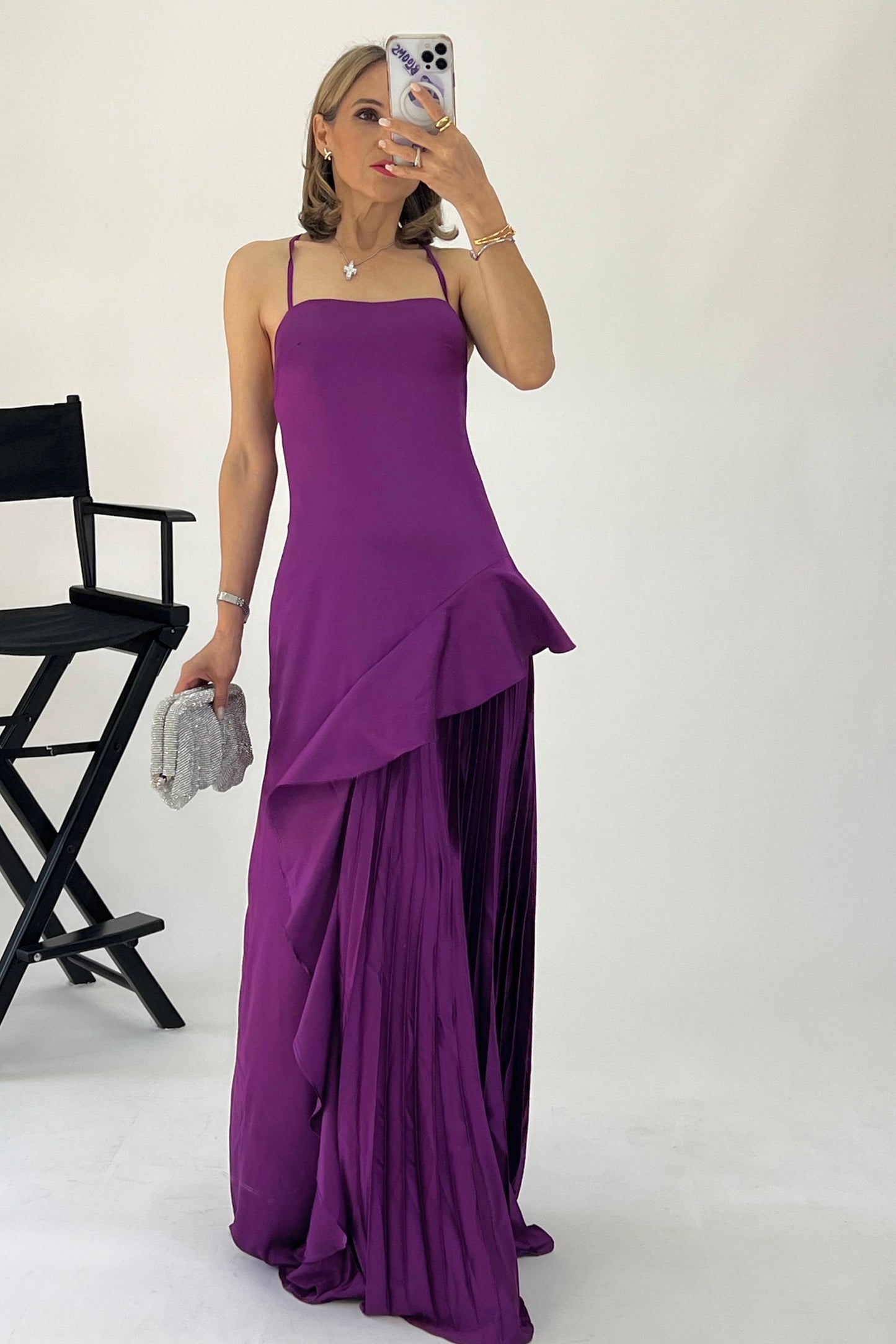 VESTIDO ASIMETRICO PLISADO