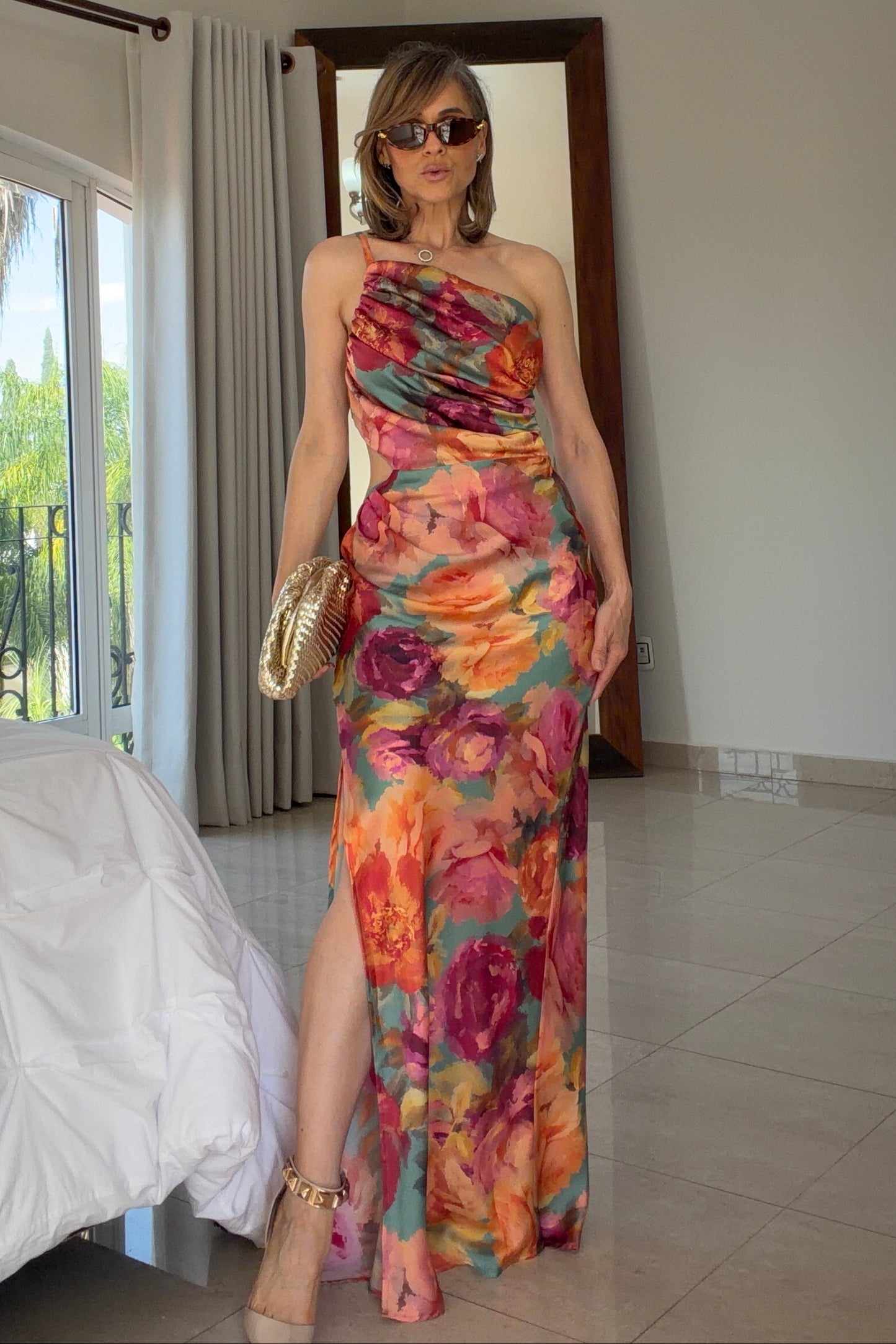 VESTIDO COLORES ASIMETRICO