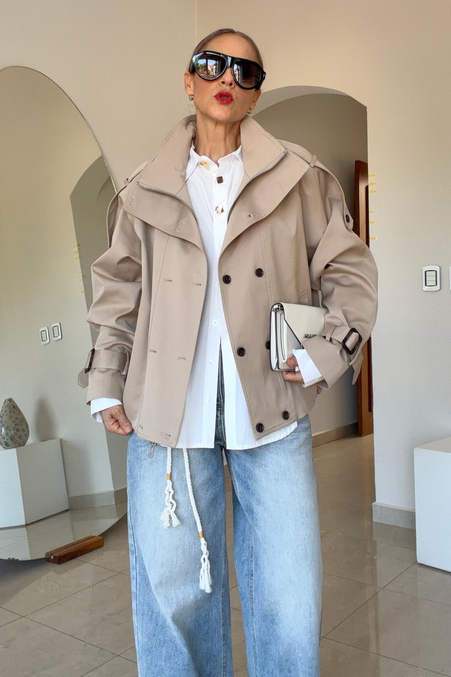 DOUBLE TRENCH COAT