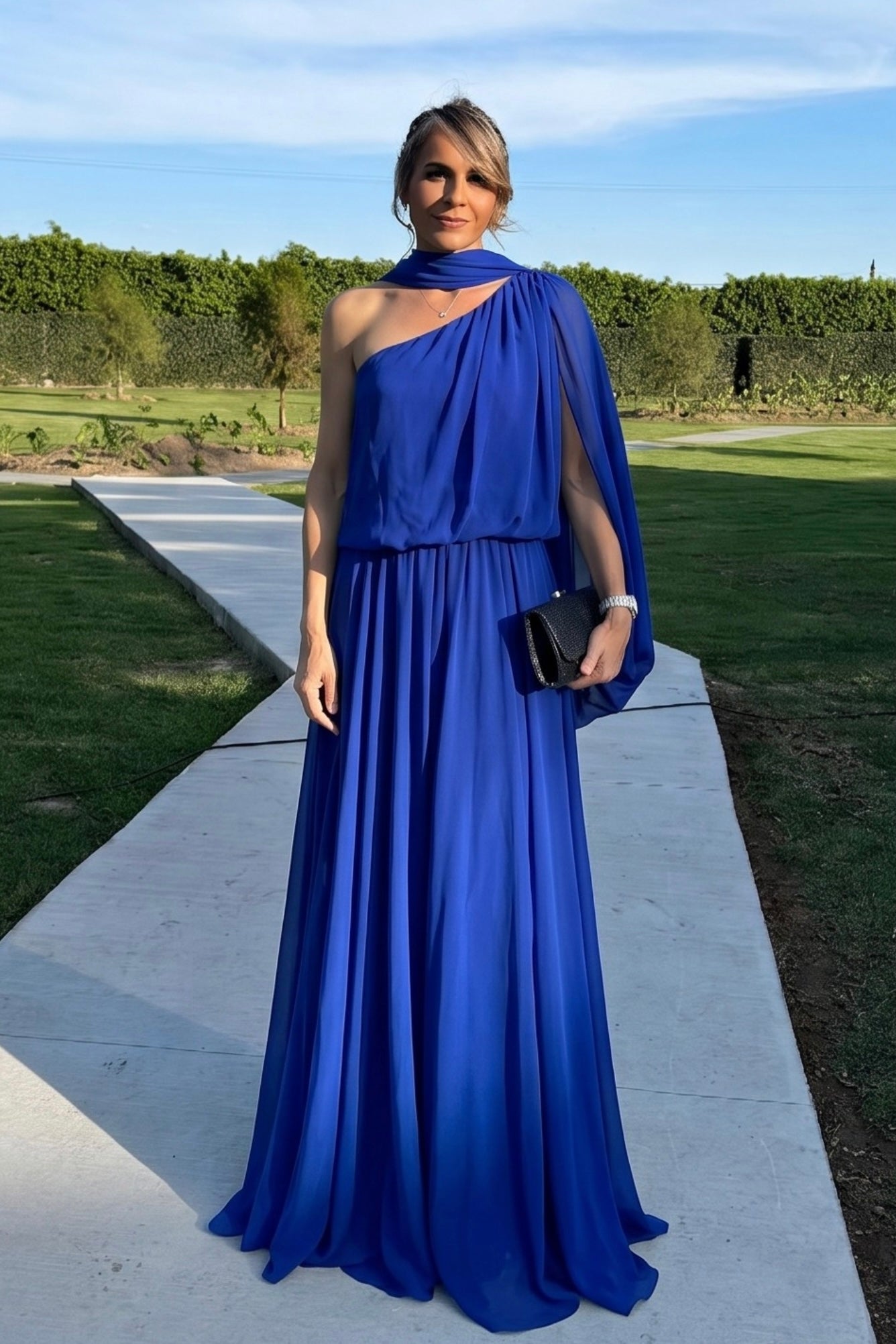 VESTIDO HOMBRO ASIMETRICO