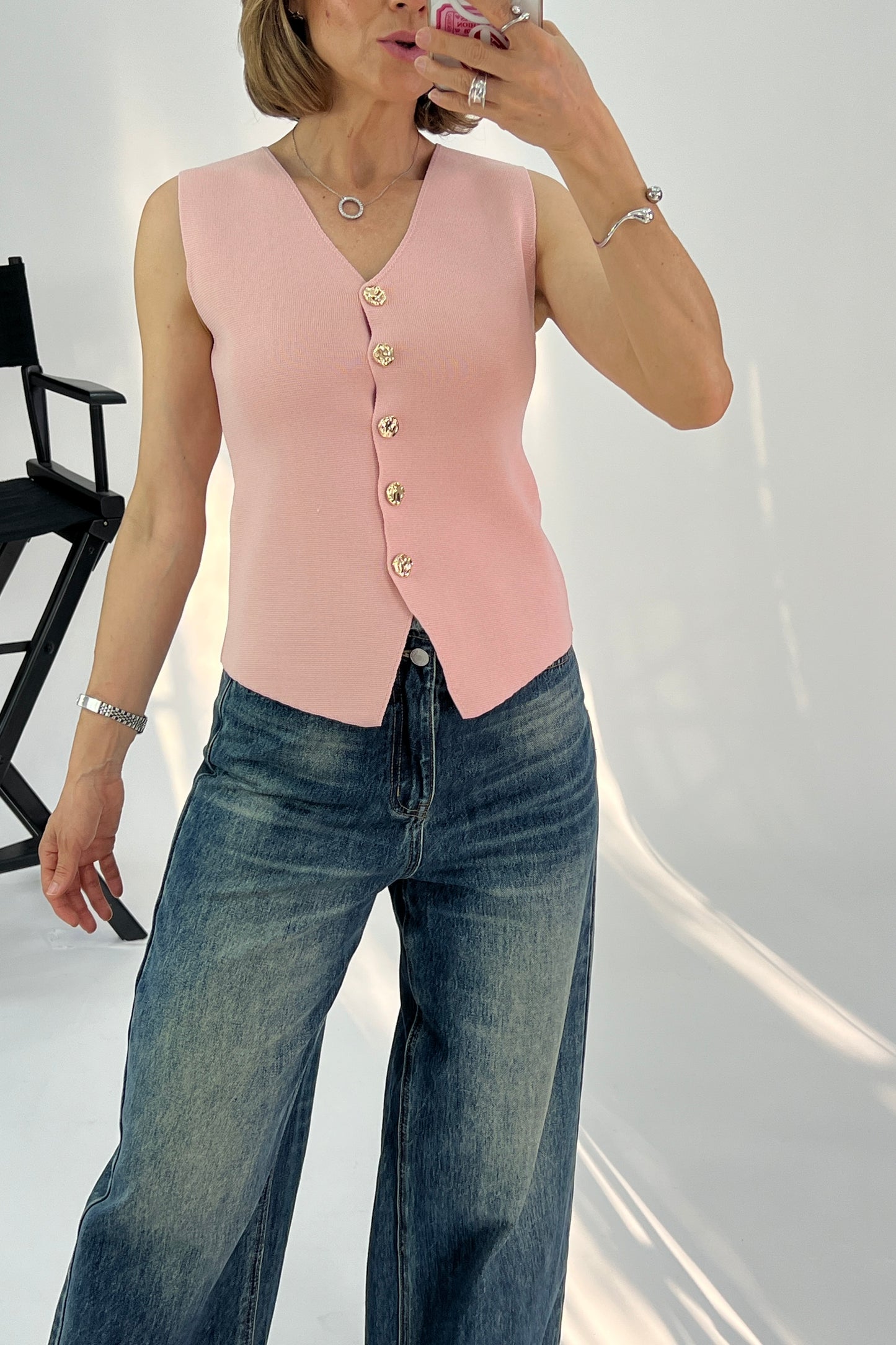 CHALECO BOTONES DORADOS