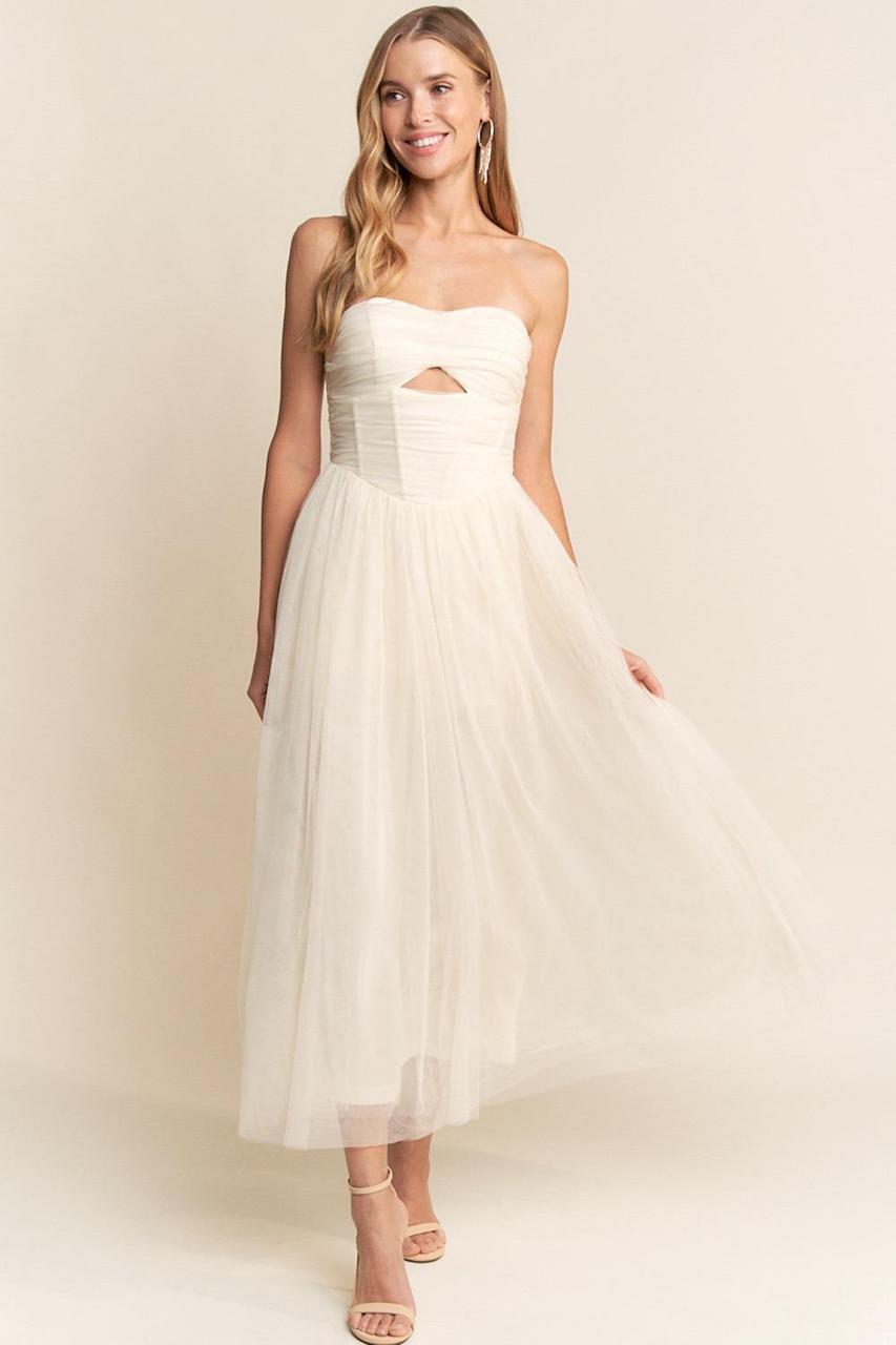 VESTIDO TUL STRAPLESS