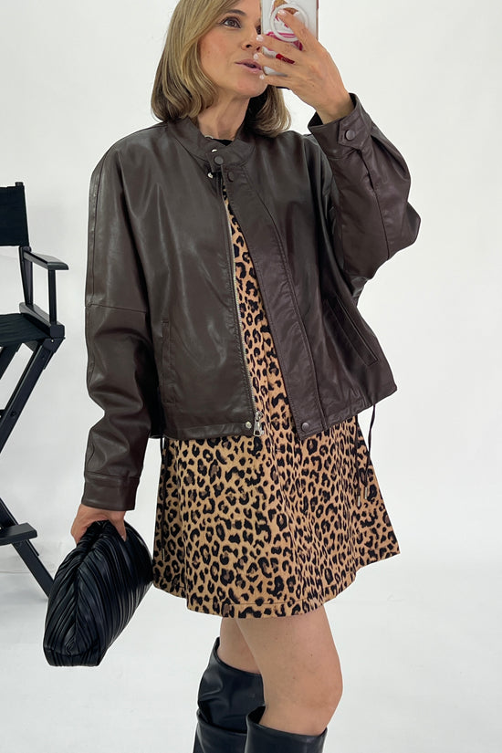 LEATHER-LOOK BOMBER JACKET