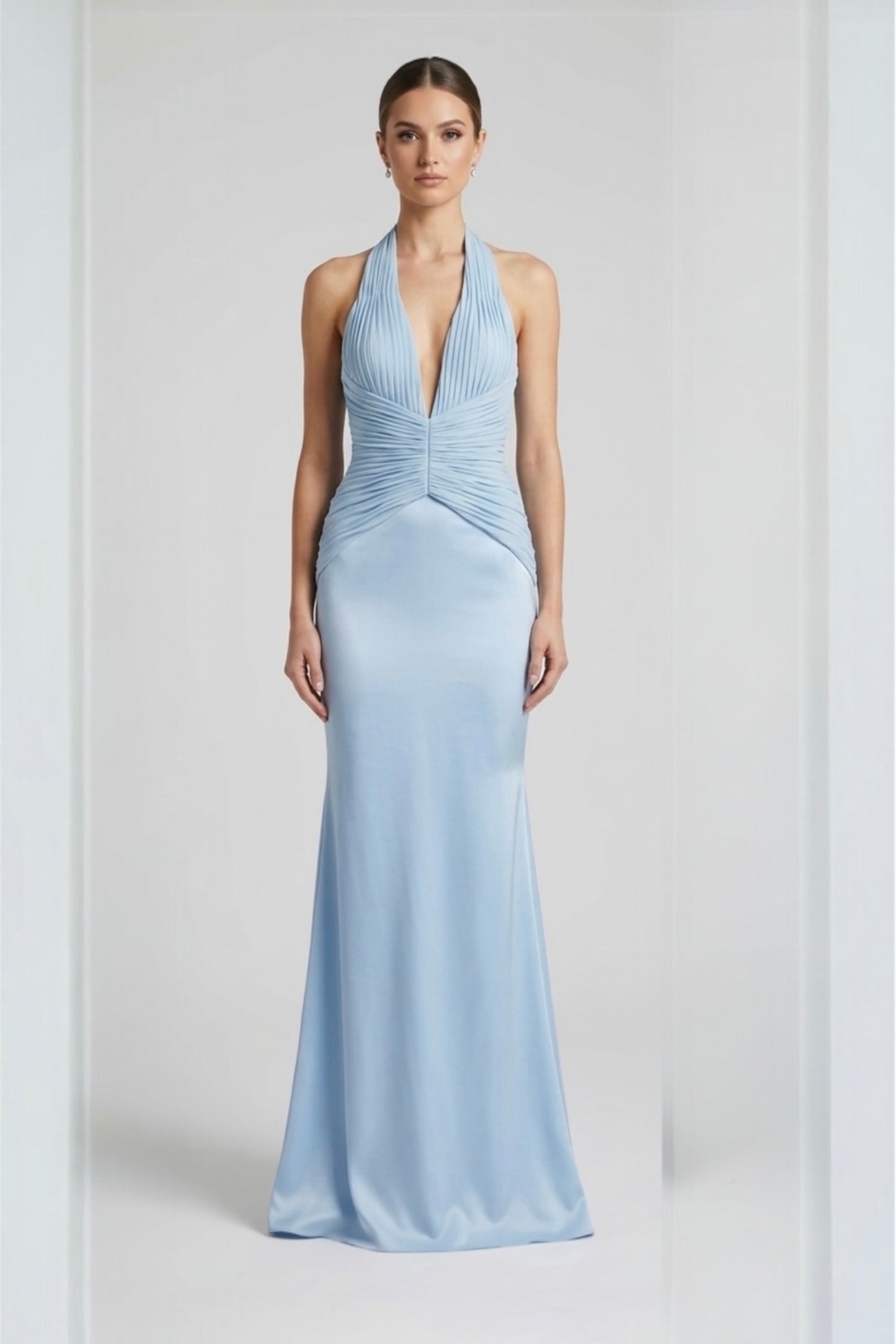 VESTIDO SATIN & PLISADO