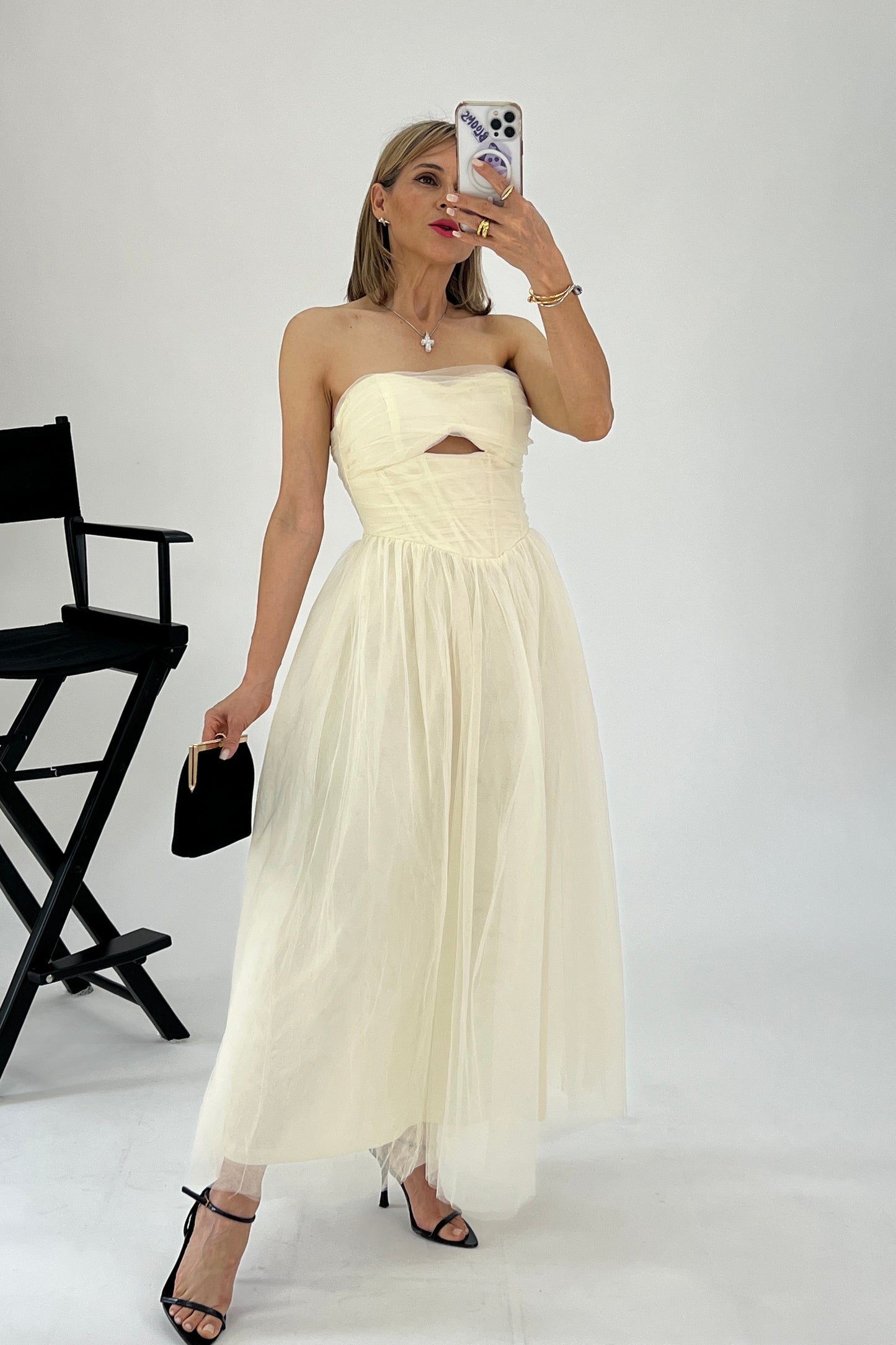 VESTIDO TUL STRAPLESS