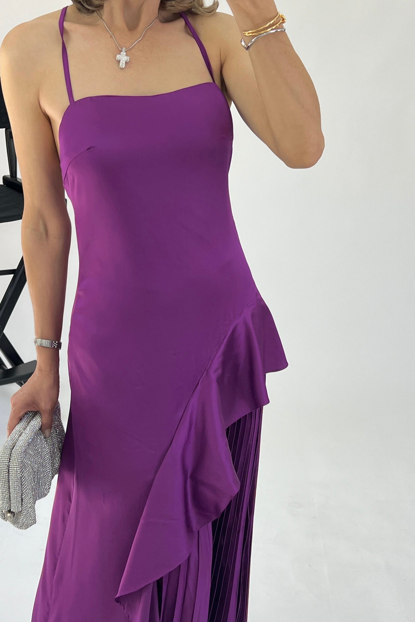 VESTIDO ASIMETRICO PLISADO