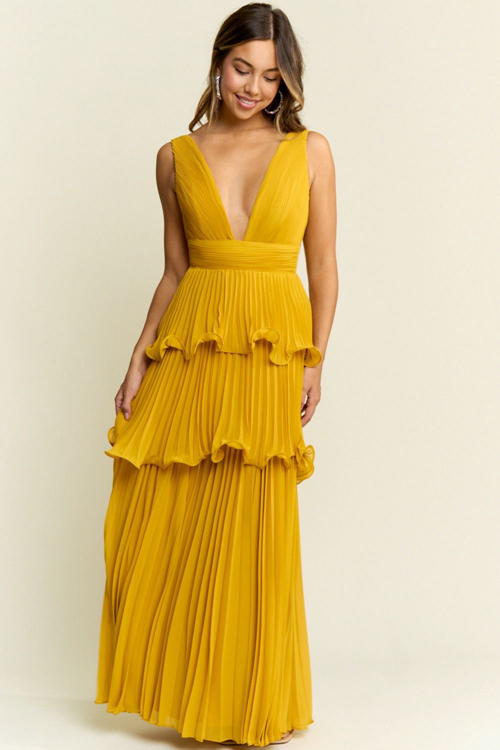 VESTIDO CAPAS PLISADAS