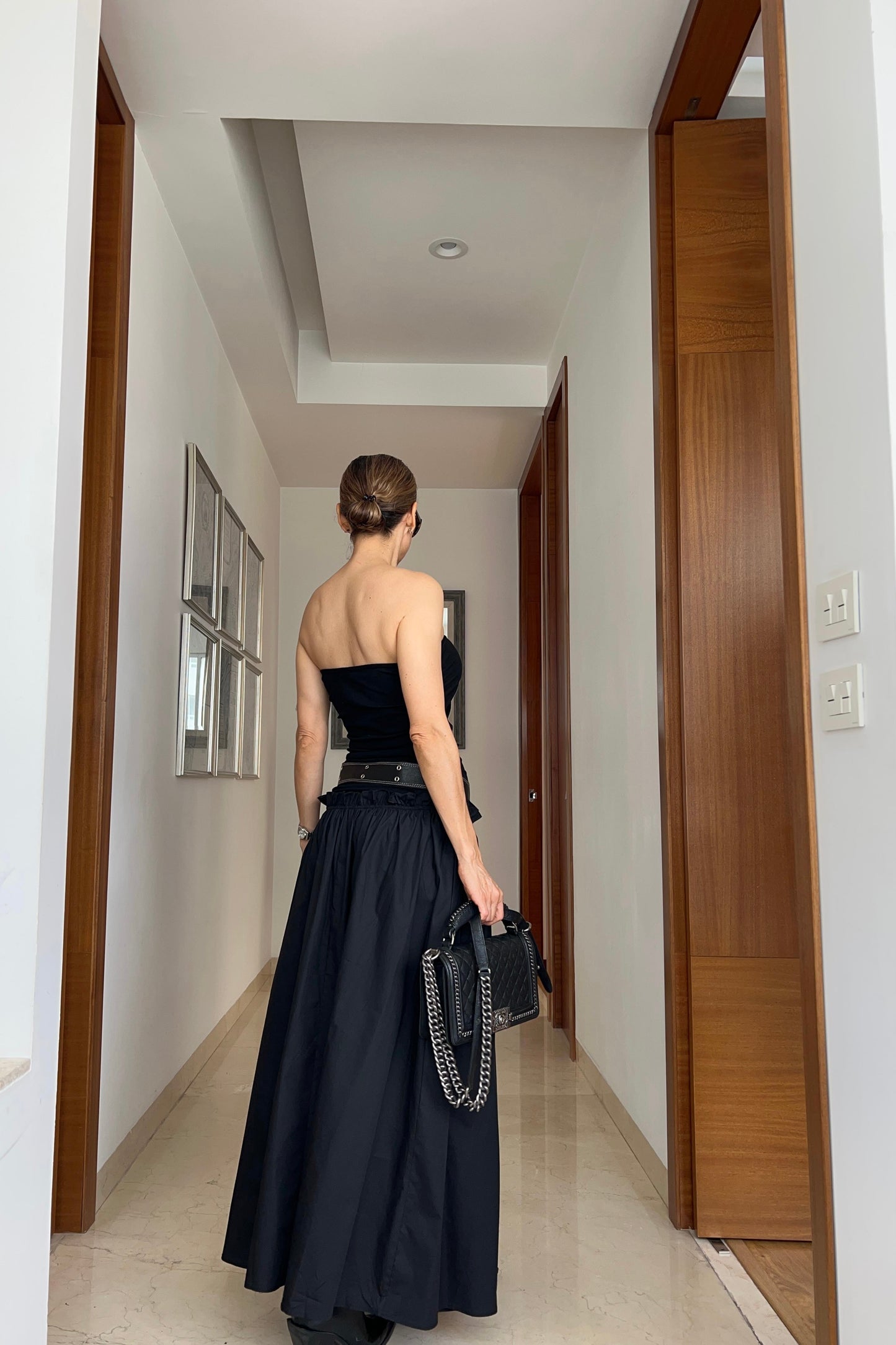 VESTIDO CINTURON CON ROSA