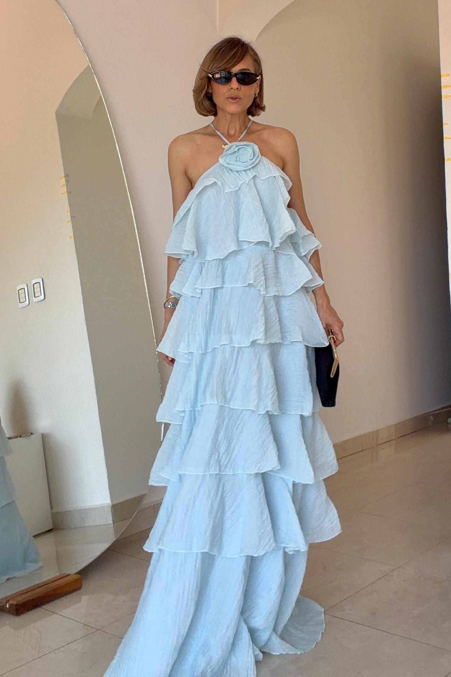 VESTIDO CAPAS & ROSA