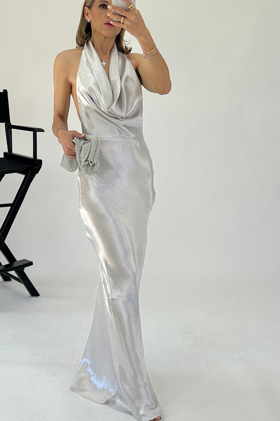 VESTIDO DRAPEADO METALICO