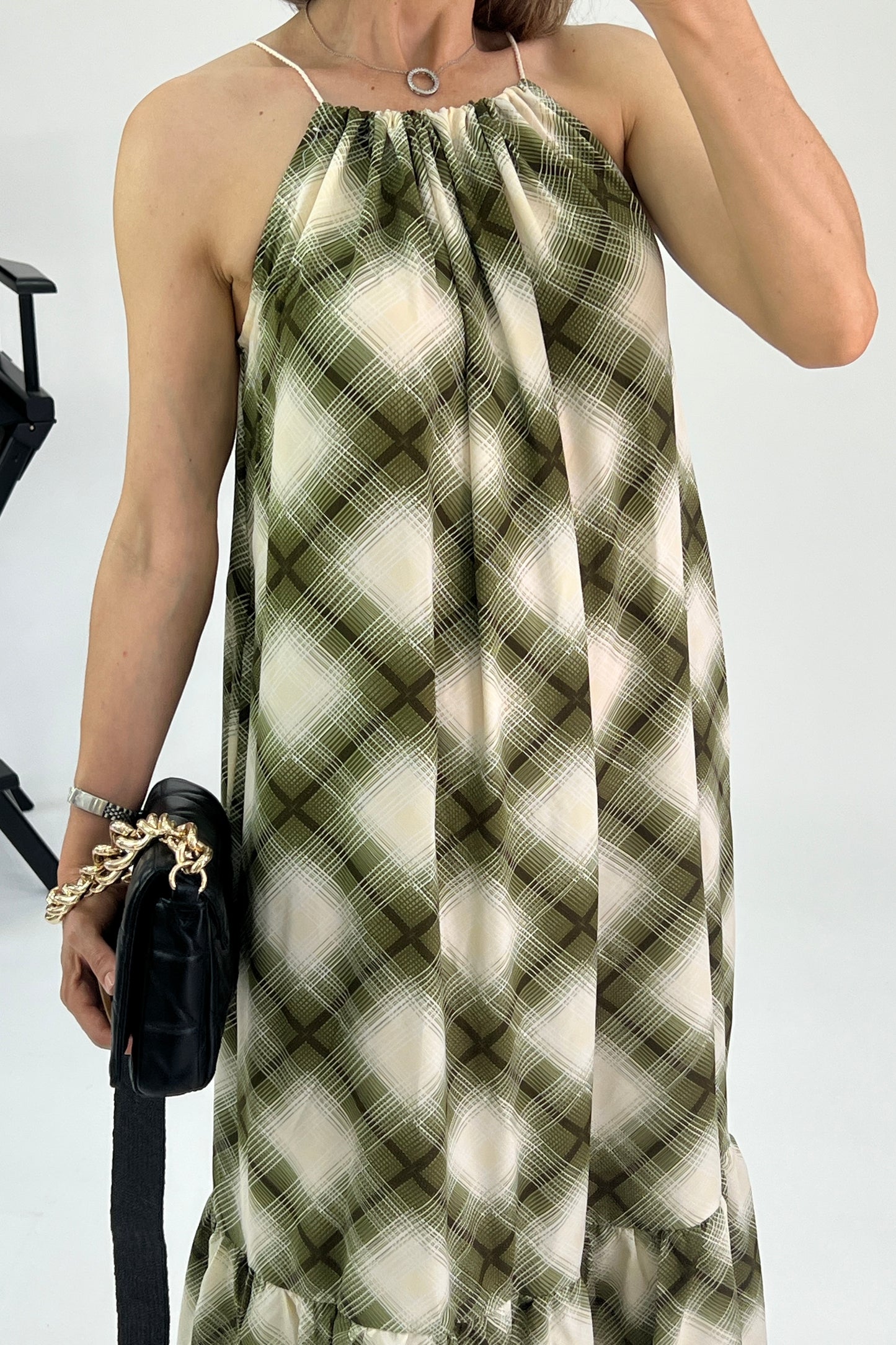 VESTIDO CUADROS HALTER