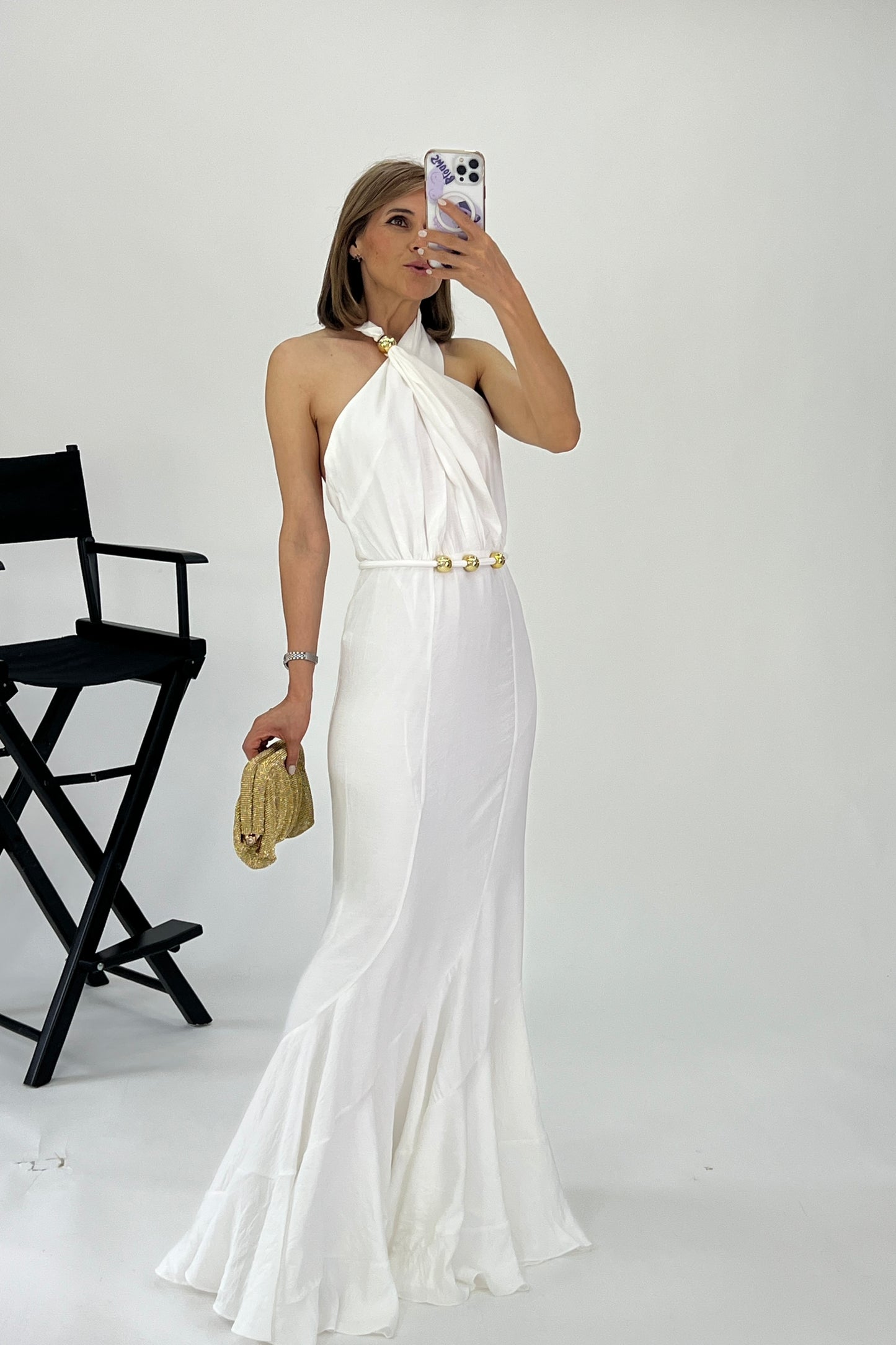 VESTIDO ESFERAS DORADAS