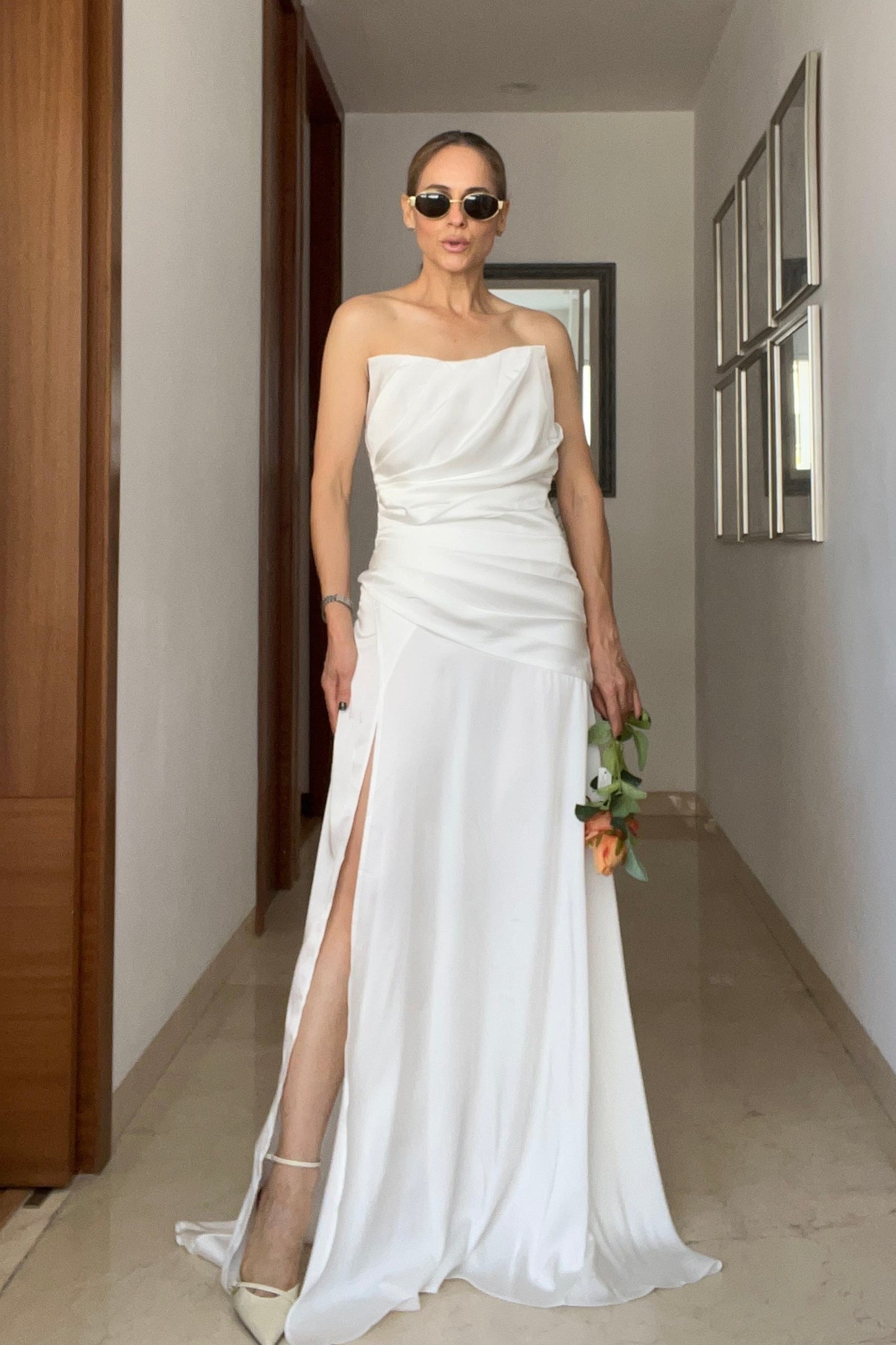 VESTIDO SATINADO DRAPEADO