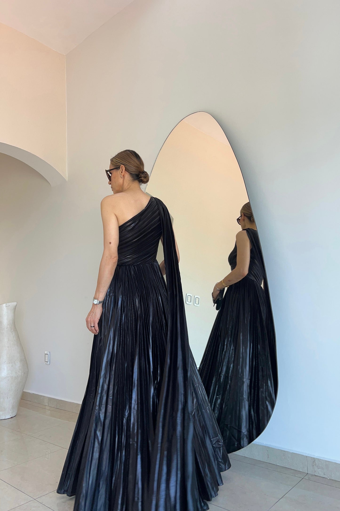 VESTIDO METALICO PLISADO