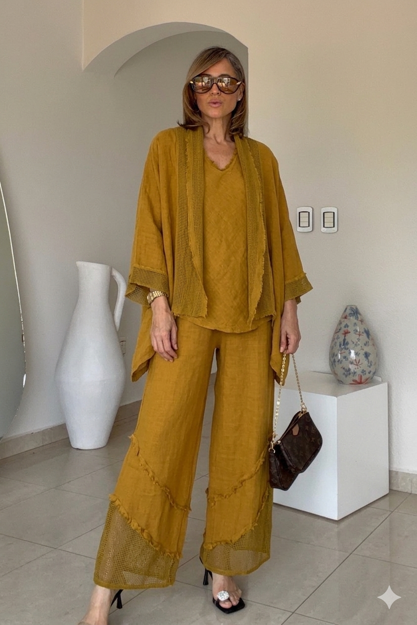 THREE-PIECE LINEN SET