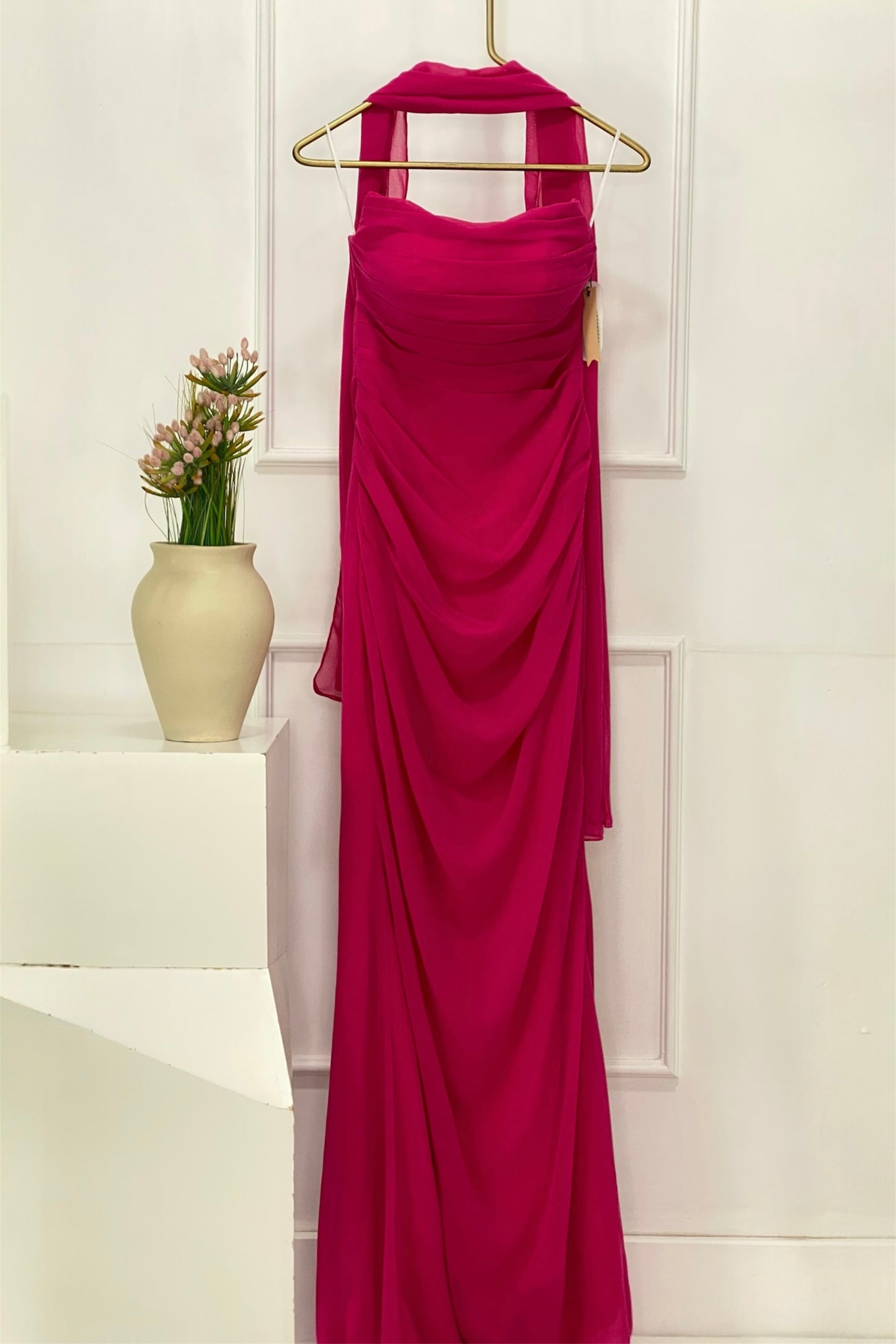 VESTIDO DRAPEADO & CORBATIN