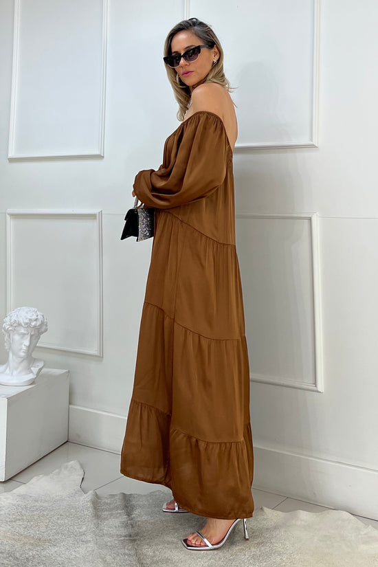 VESTIDO OFF SHOULDER SEDA